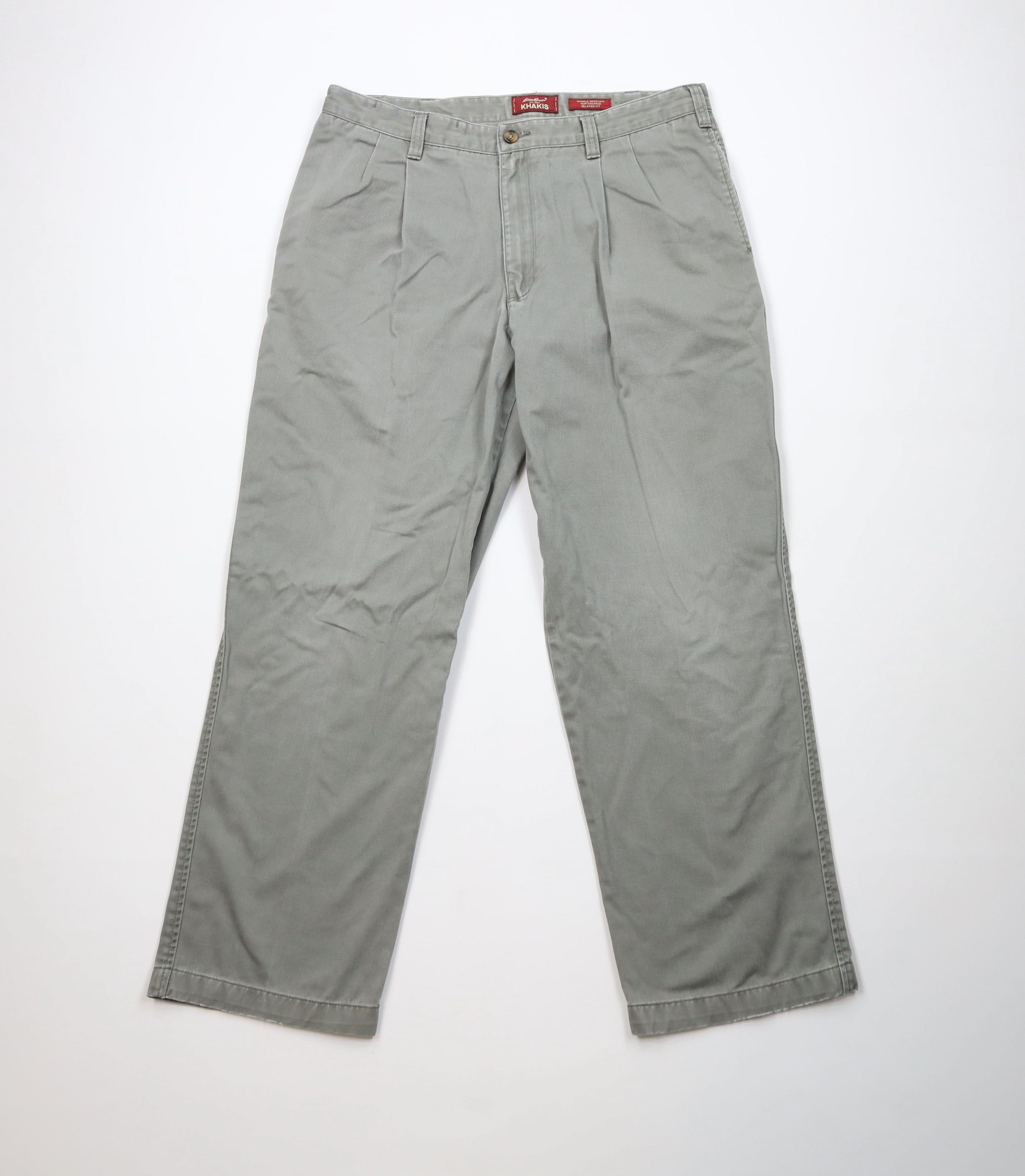 Eddie Bauer Vintage 90s Eddie Bauer Fit Pleated Wide Leg Chino Pants Size US 38 / EU 54 - 1 Thumbnail