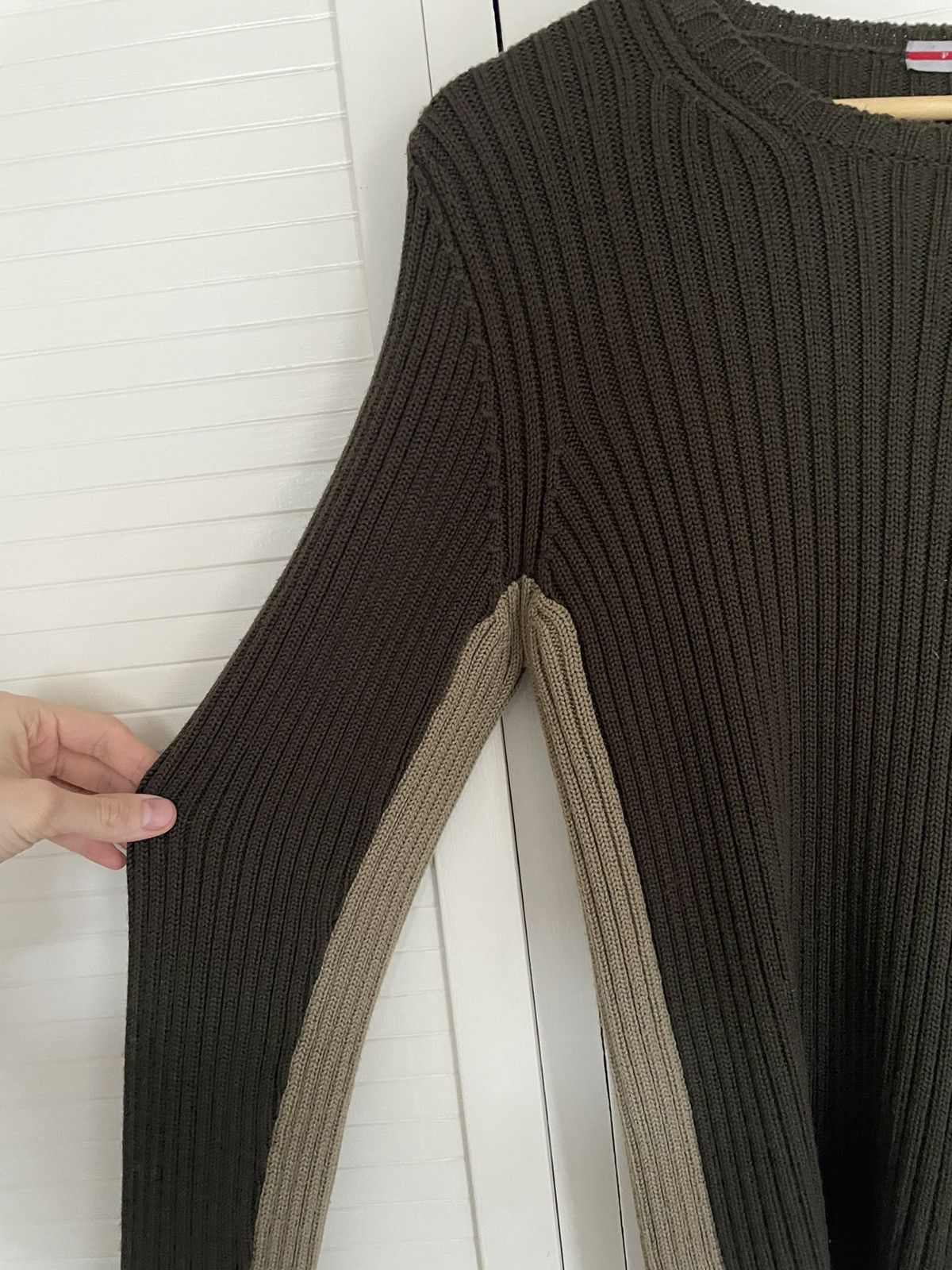 Prada PRADA KHAKI ARMY STYLE TWO TONE KNIT Size S / US 4 / IT 40 - 3 Thumbnail