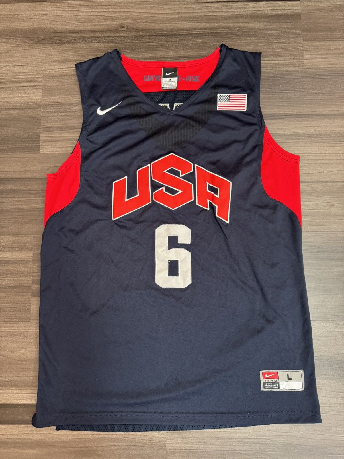 Nike 2012 Olympics LeBron James #6 NBA USA Stitched Jersey Size US L / EU 52-54 / 3 - 1 Thumbnail