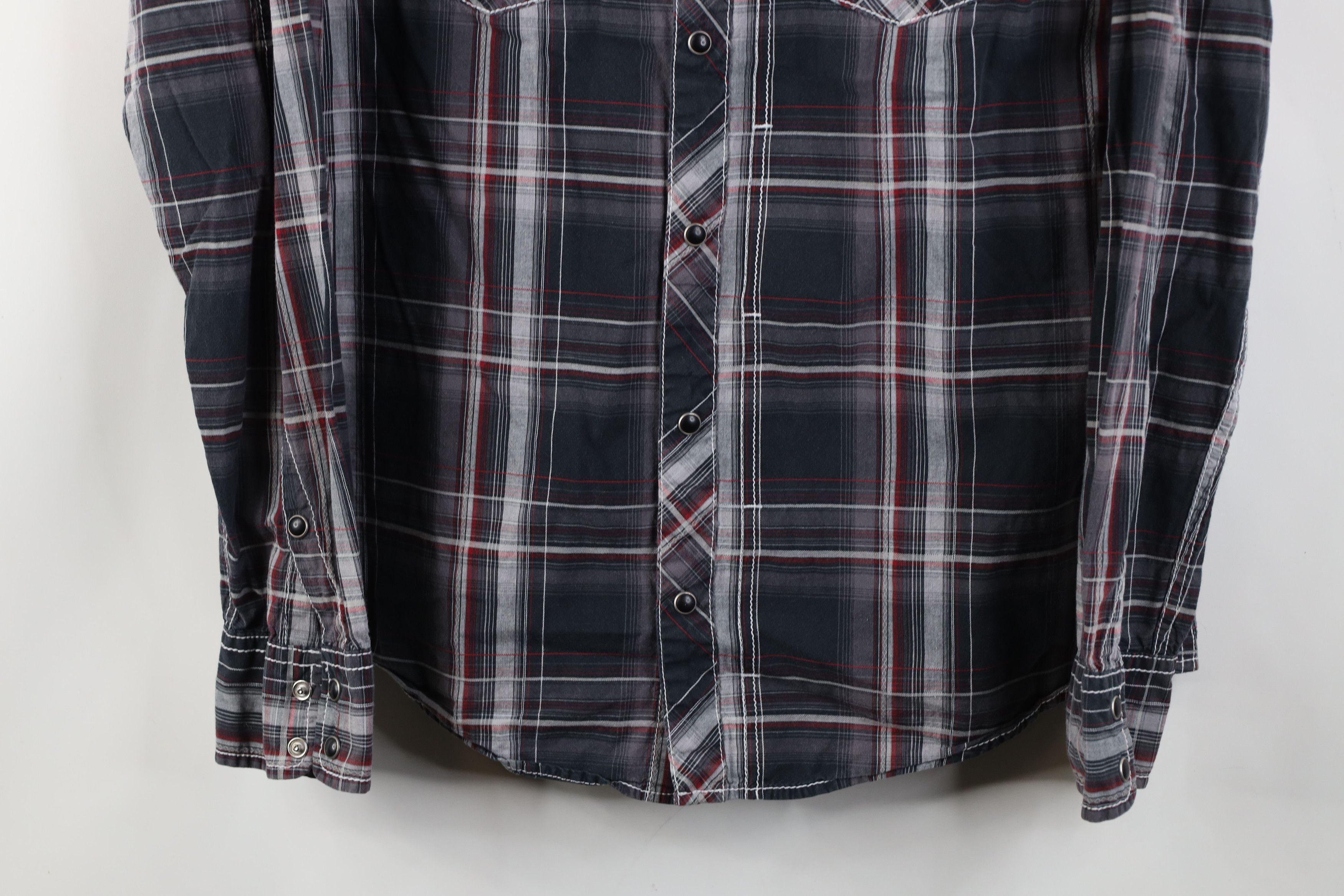 Vintage Buckle BKE Thick Stitch UFC MMA Snap Button Shirt Plaid Size US L / EU 52-54 / 3 - 3 Thumbnail