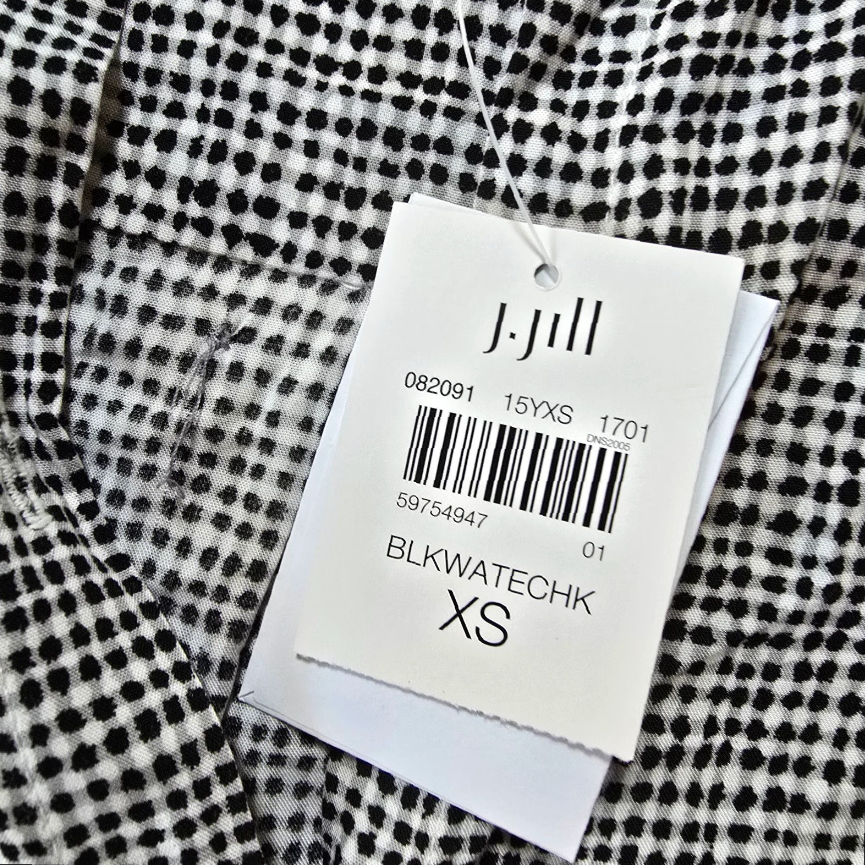 J. Jill J Jill Top Womens XS Black Plaid Button-Up Long Sleeve Casual Career Shirt Size XS / US 0-2 / IT 36-38 - 4 Thumbnail