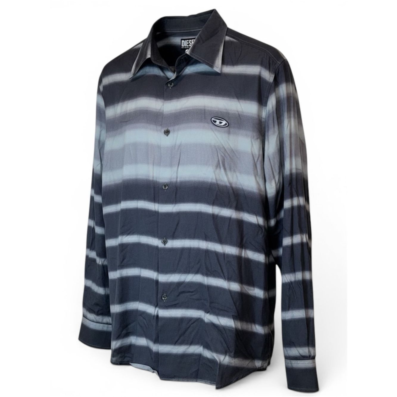 Diesel Diesel S-Tucker Stripe Lyocell Shirt XXL Gray Horizontal St Size US XXL / EU 58 / 5 - 4 Thumbnail