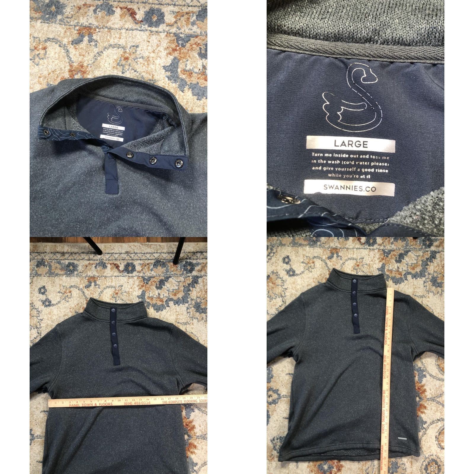 Vintage Swannies Sweater Mens L Gray Snap Mock Neck Thermal Knit Pullover Golf Size US L / EU 52-54 / 3 - 8 Thumbnail