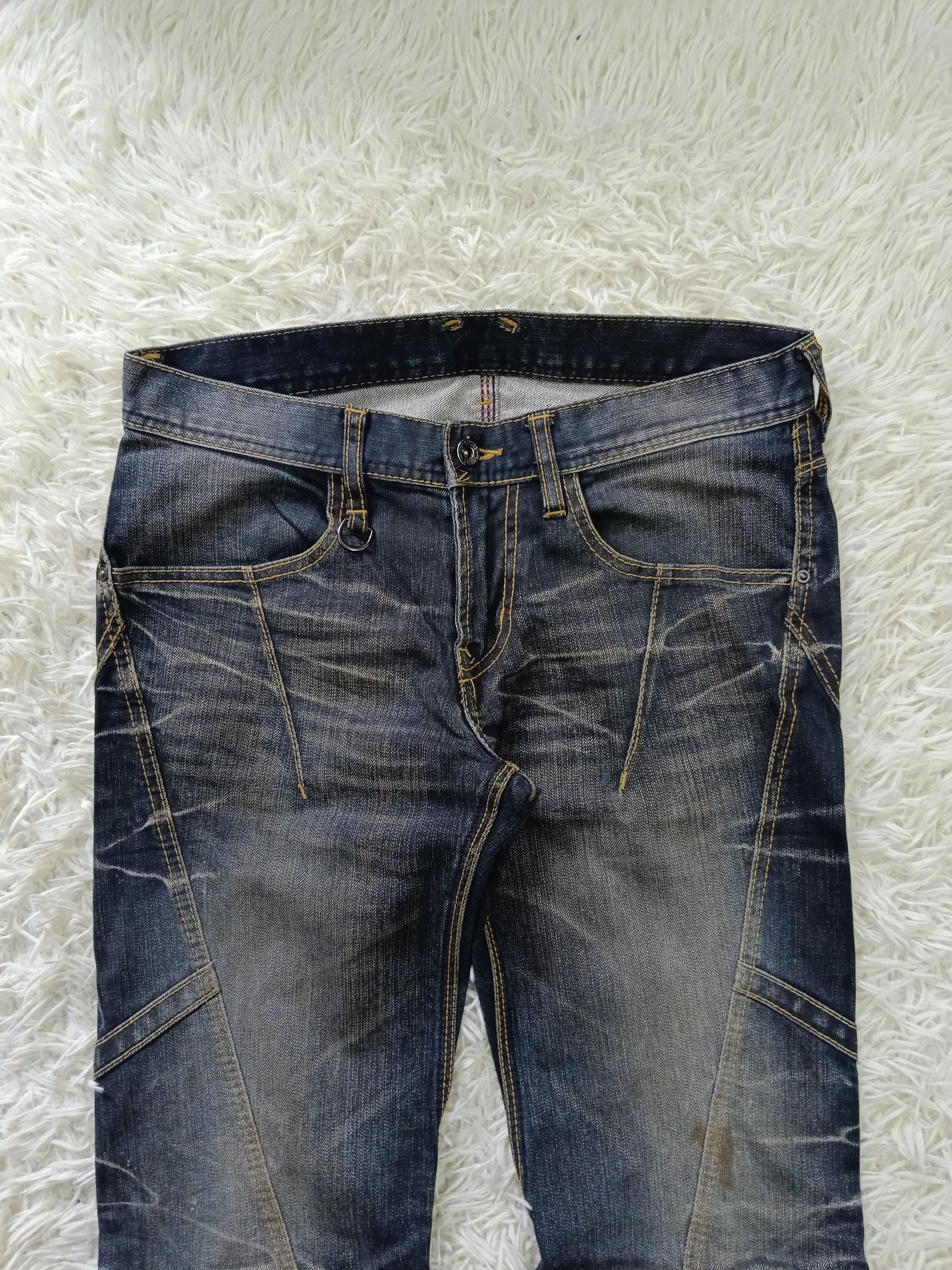 Nicole Club INSANE 90s🔥NICOL CROSS STITCH FLARE DENIM PANTS Size US 31 - 3 Thumbnail