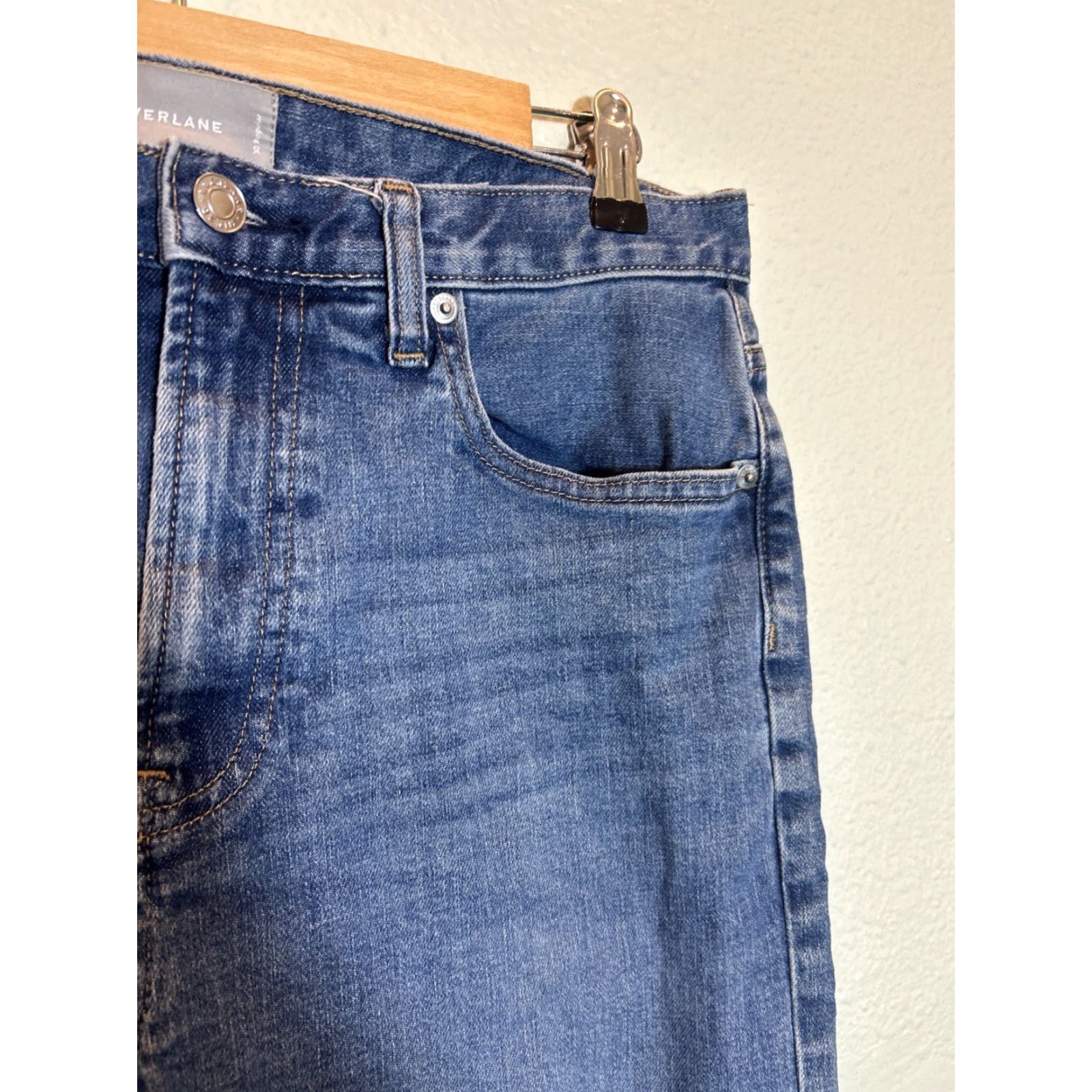Everlane Everlane Jeans Women Medium Wash Hi Rise 32 x 27 Straight Blue 32 Womens Size 24" / US 00 / IT 34 - 5 Thumbnail