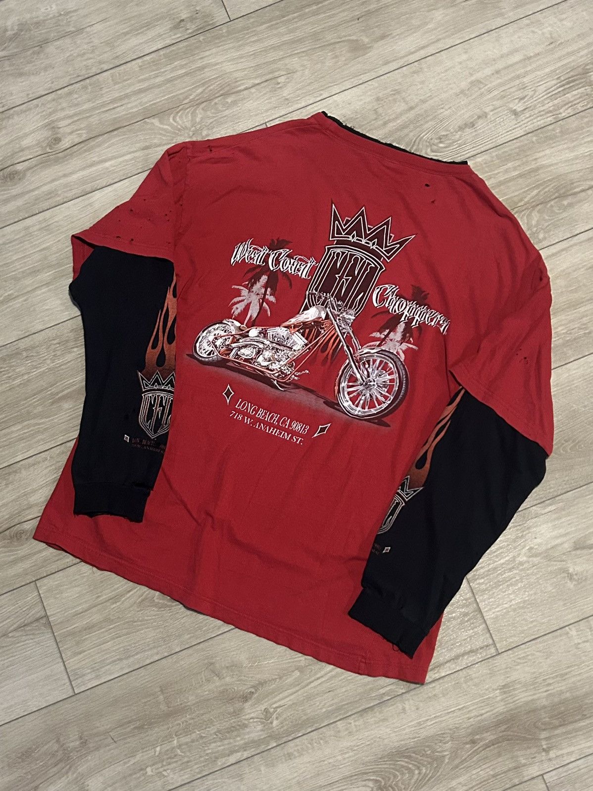 West Coast Choppers Vintage West Coast Choppers CFL Flame L/S Double Layer Tee Size US XXL / EU 58 / 5 - 2 Thumbnail