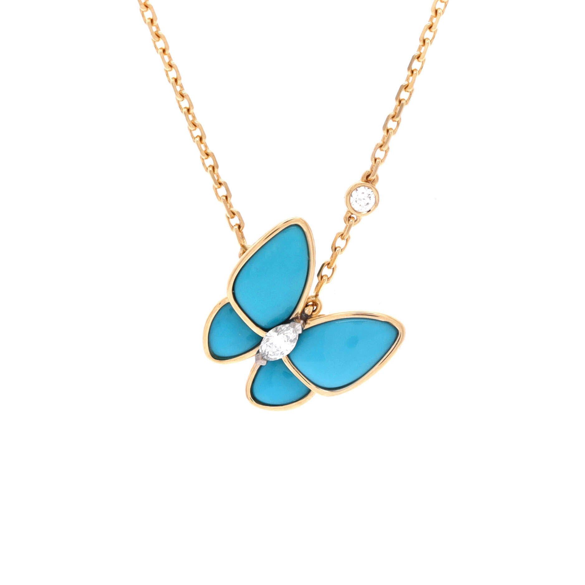 Van Cleef & Arpels Two Butterfly Pendant Necklace Size ONE SIZE - 1 Thumbnail