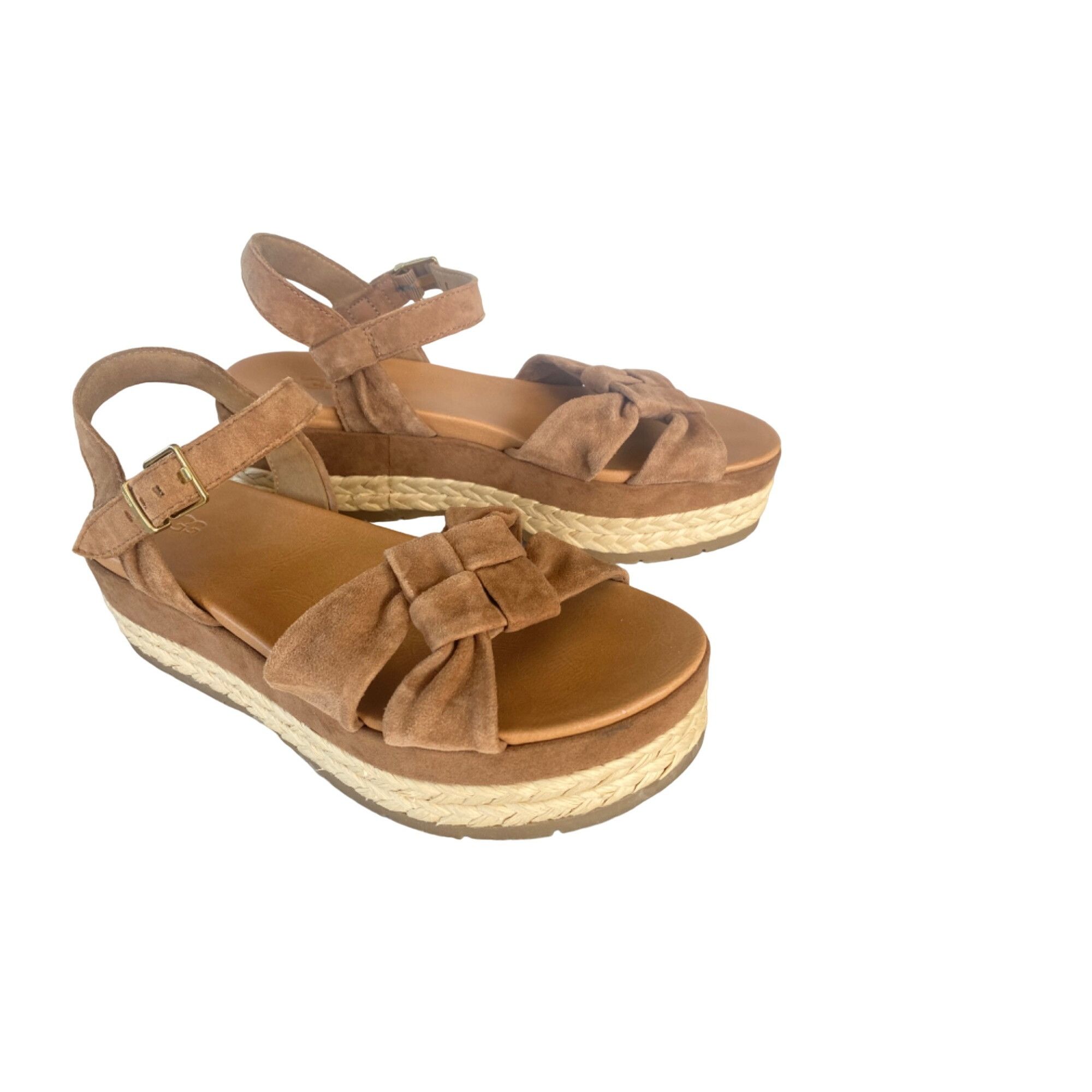 Ugg UGG Neusch Platform Sandals Women s 10 Chestnut Tan Suede Grailed