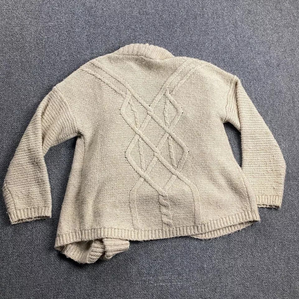Chicos Chico's Cardigan Women's Medium Beige Knit Cotton Sweater 1 Size M / US 6-8 / IT 42-44 - 8 Thumbnail