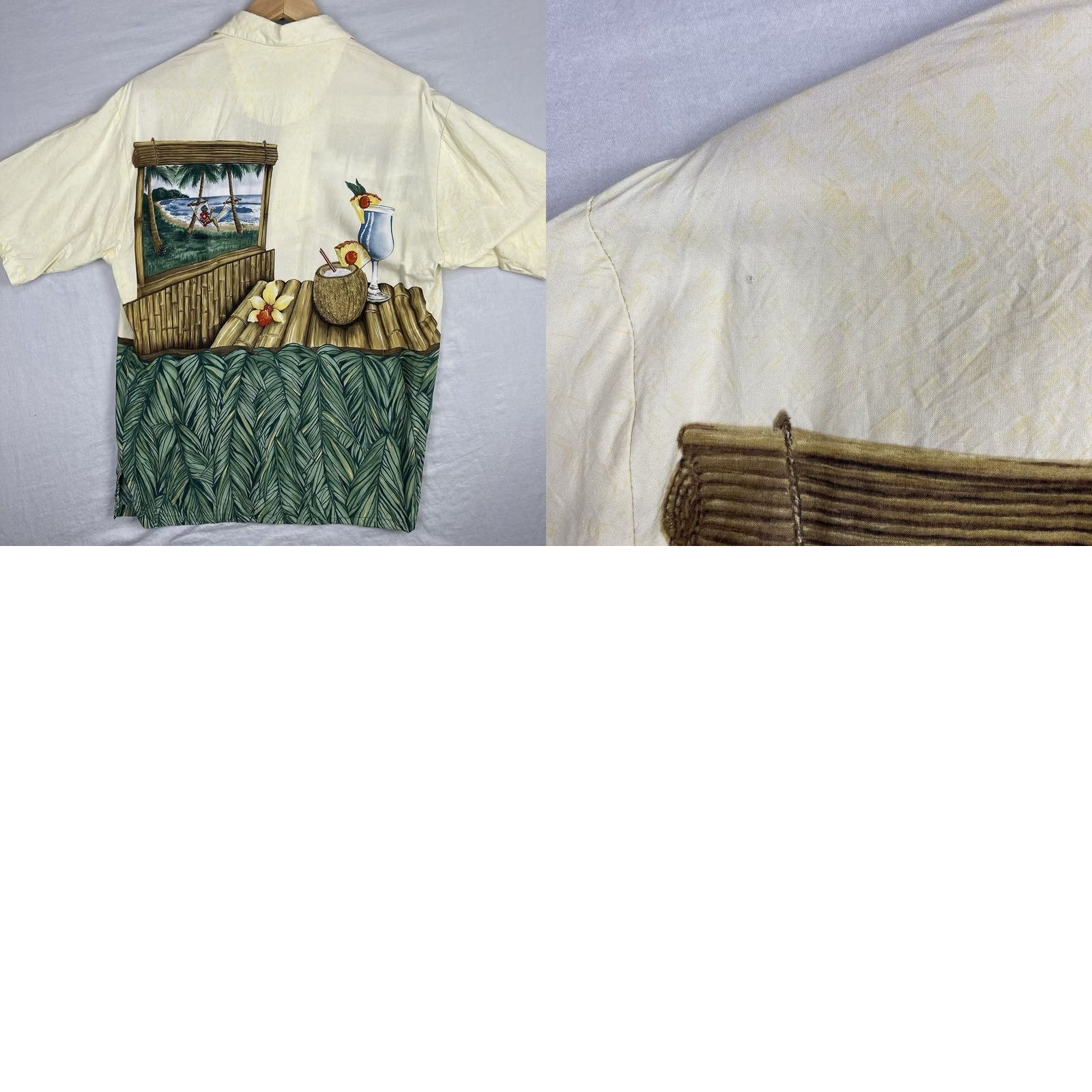 Tori Richard VINTAGE Tori Richard Shirt Mens Large Green Yellow Hawaiian Cocktails Aloha Size US L / EU 52-54 / 3 - 9 Thumbnail