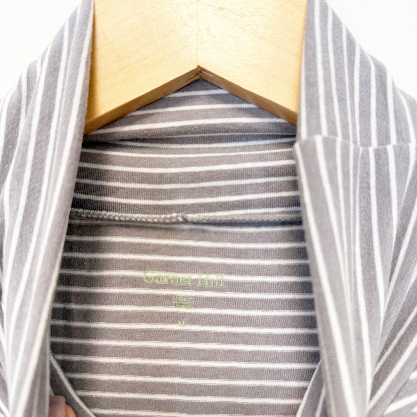 Other Garnet Hill Gray White Striped Turtleneck Sz M Size M / US 6-8 / IT 42-44 - 2 Thumbnail
