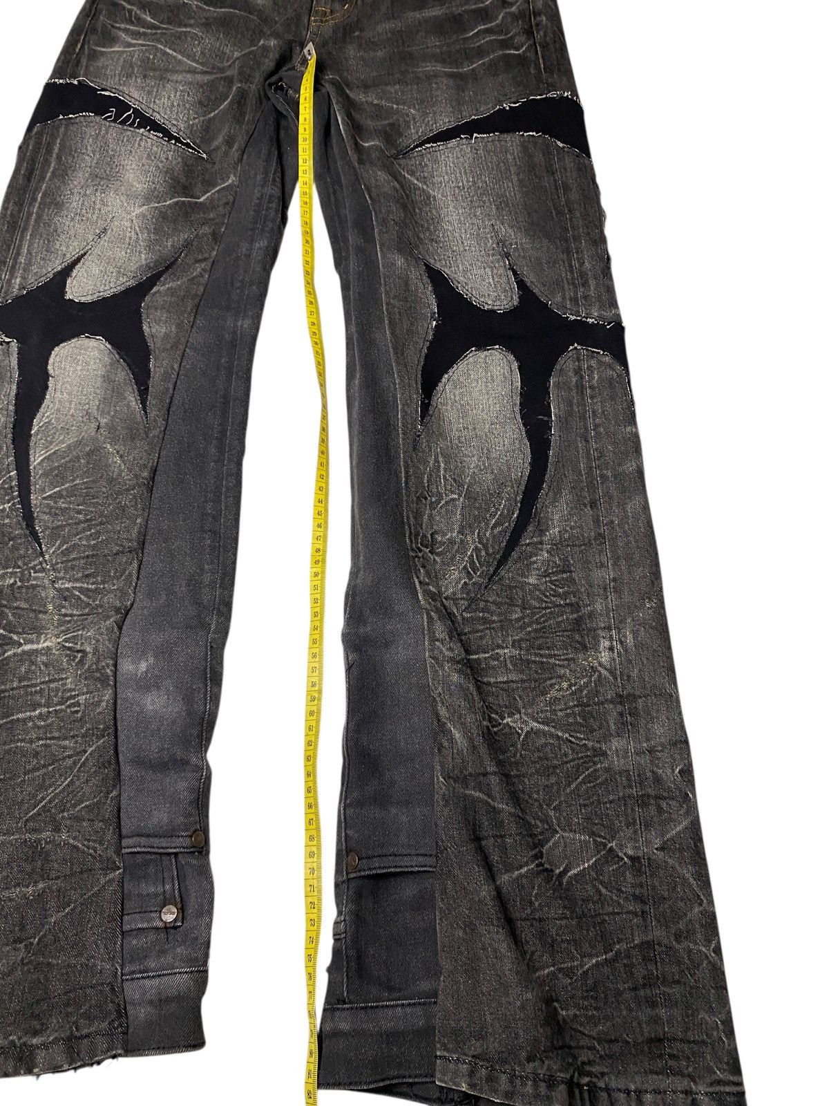 If Six Was Nine 2000's Jackrose Seawash Clawmark Tribal Flared Jeans Size US 30 / EU 46 - 13 Thumbnail