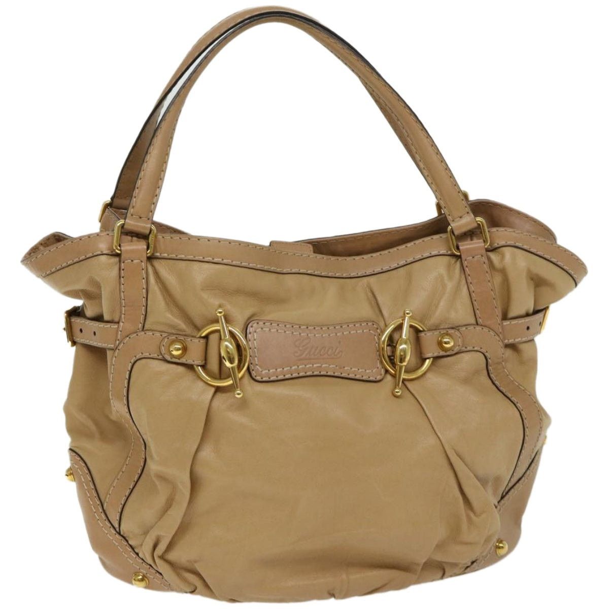 Gucci GUCCI Horsebit Shoulder Bag Leather Beige Size ONE SIZE - 2 Thumbnail