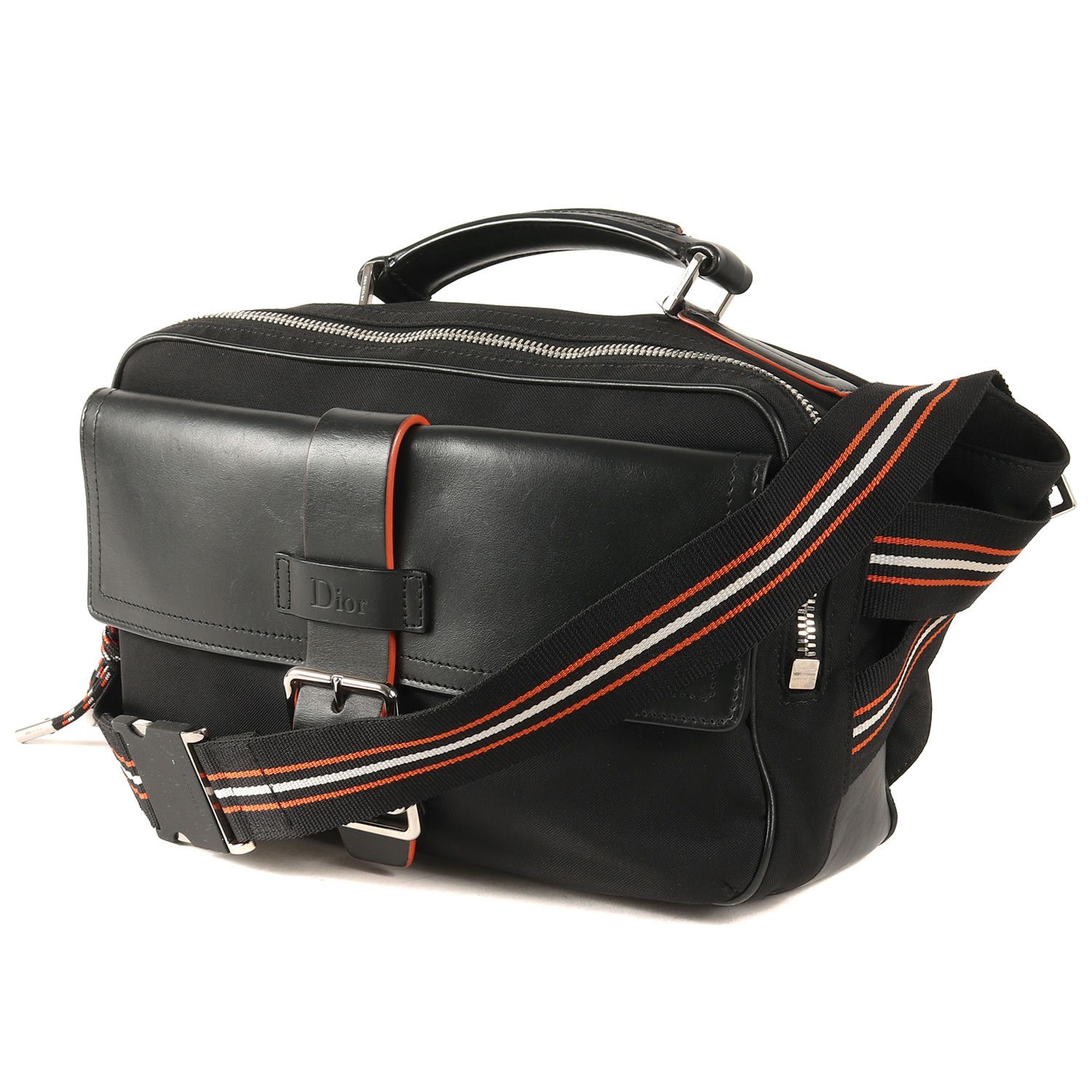 Dior Homme Shoulder Waist Hand Bag Leather Black