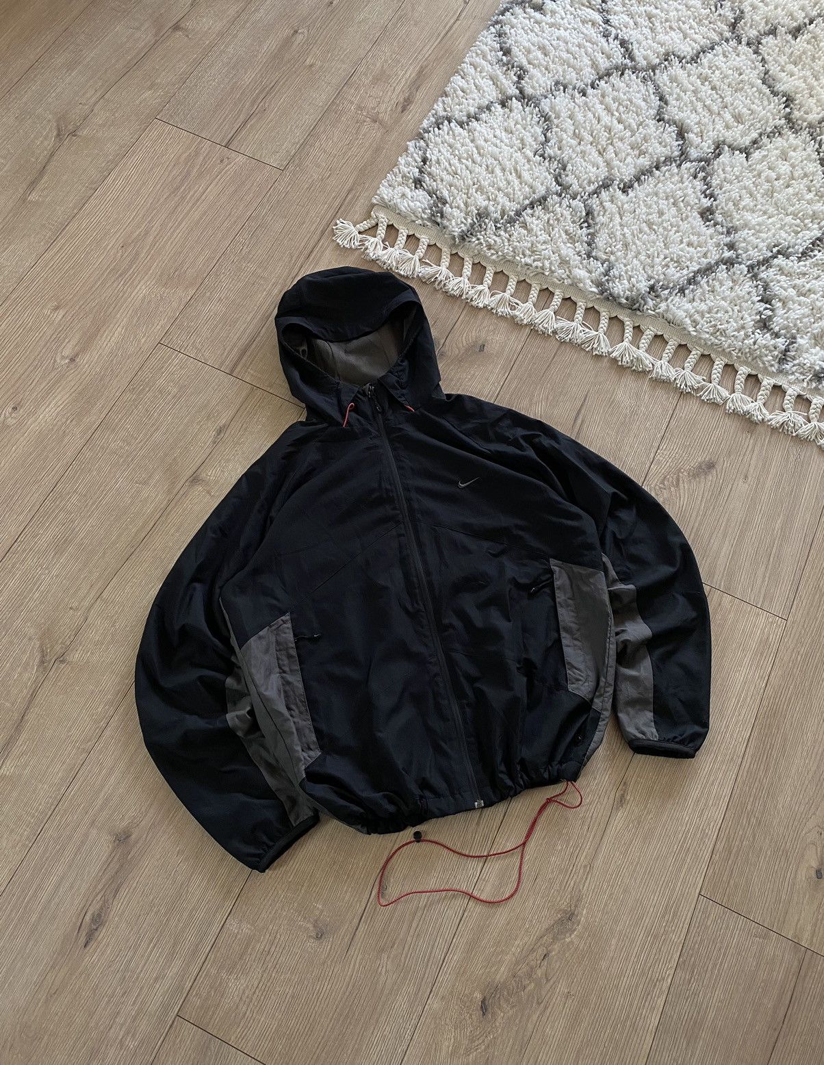 NIKE BOXY NINJA MASK DRILL Y2K VINTAGE NYLON TRACK JACKET