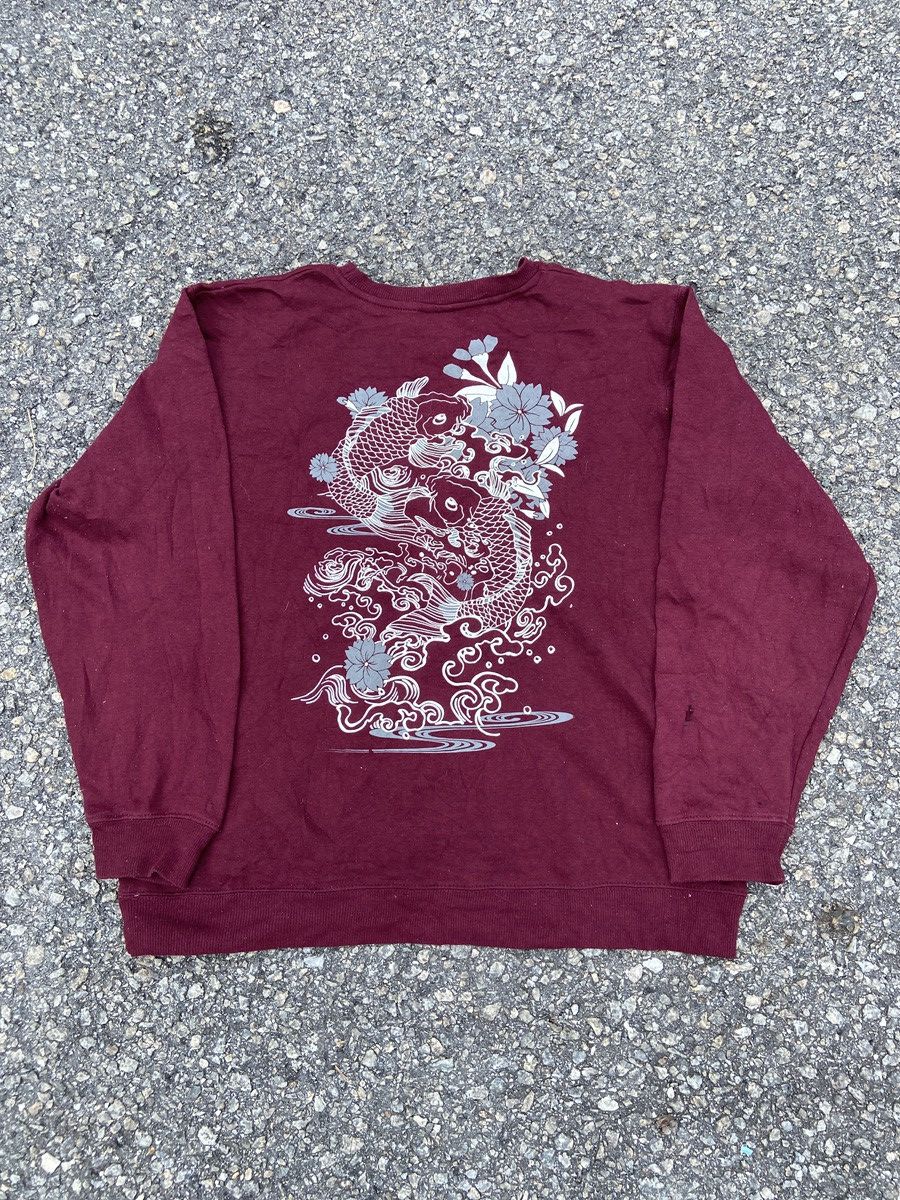 Japanese Brand × Vintage Vintage Sukajan Two Koi Sweatshirt Size US XL / EU 56 / 4 - 2 Thumbnail