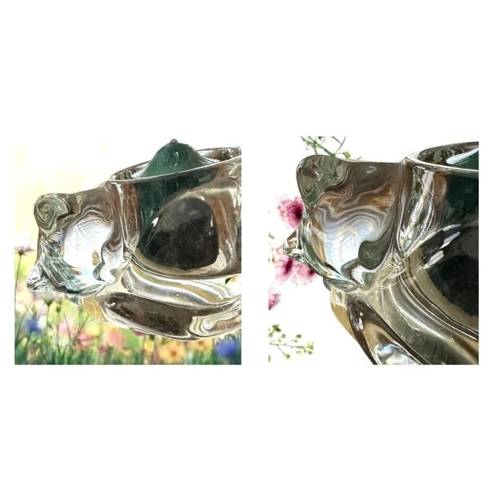 Handmade × Vintage Vintage Indiana Glass Cat Votive Holder Clear Crystal With C Size ONE SIZE - 4 Thumbnail