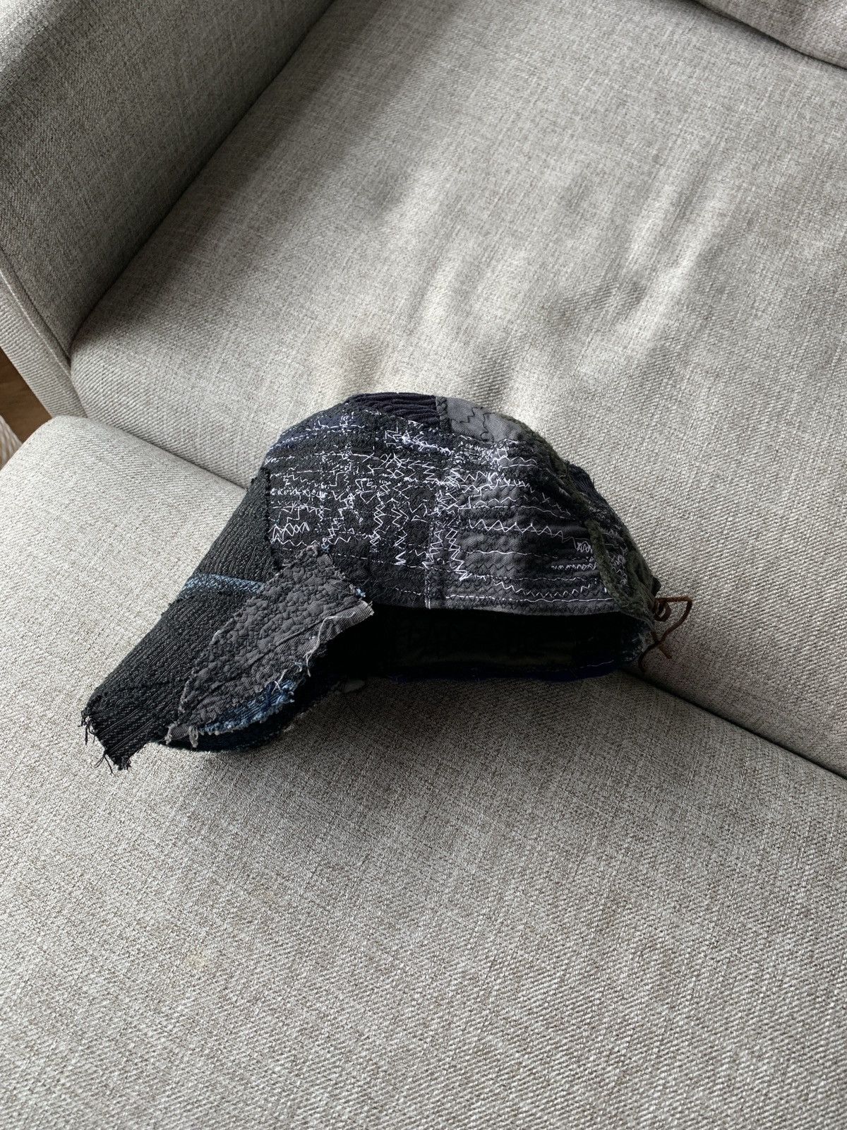 Japanese Brand 1/1 Thrashed Patchwork Hat Distressed by DARKPULL Size ONE SIZE - 1 Thumbnail