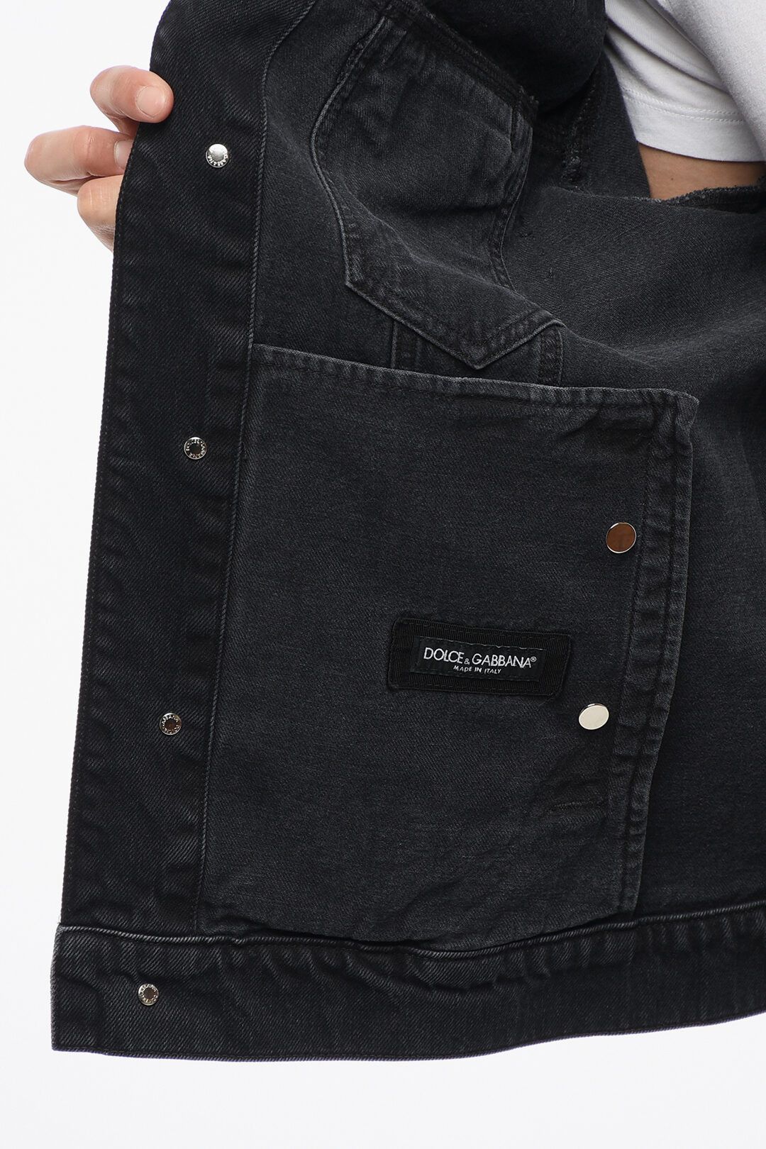 Dolce & Gabbana og1mm0825 Vintage Detailed Denim Jacket in Black Size US M / EU 48-50 / 2 - 5 Thumbnail