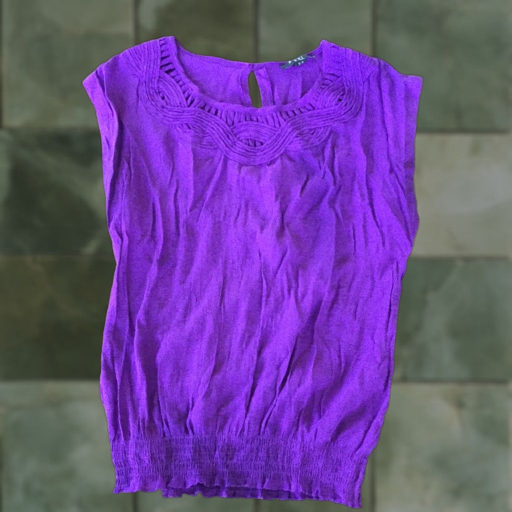 Vintage VINTAGE Forever 21 Womens XXI Purple Tank Blouse Size S/P Casual Sleeveless Knit's Solid 2000s Girls Size S / US 4 / IT 40 - 1 Thumbnail