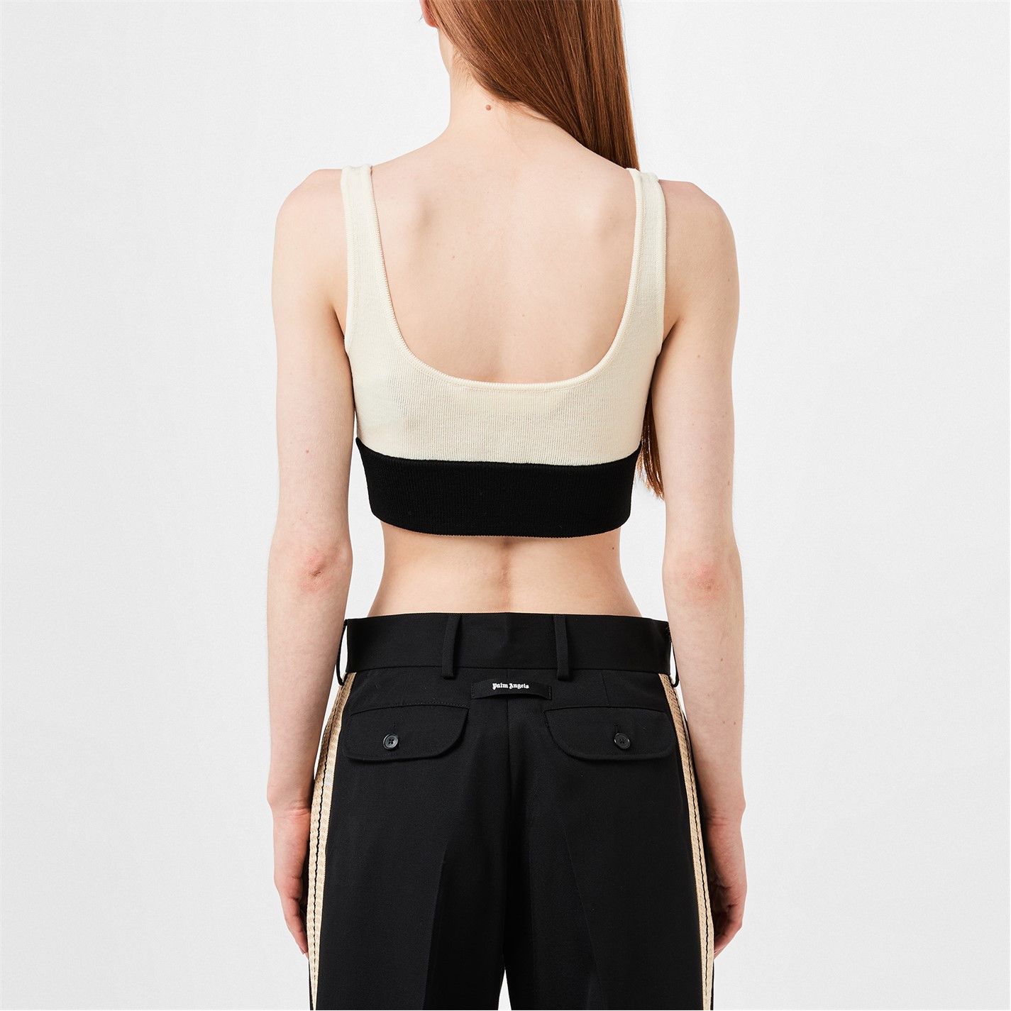 Palm Angels o1g2r1mq0325 Size: L / Logo Bra Top in Butter & Black Size ONE SIZE - 5 Thumbnail