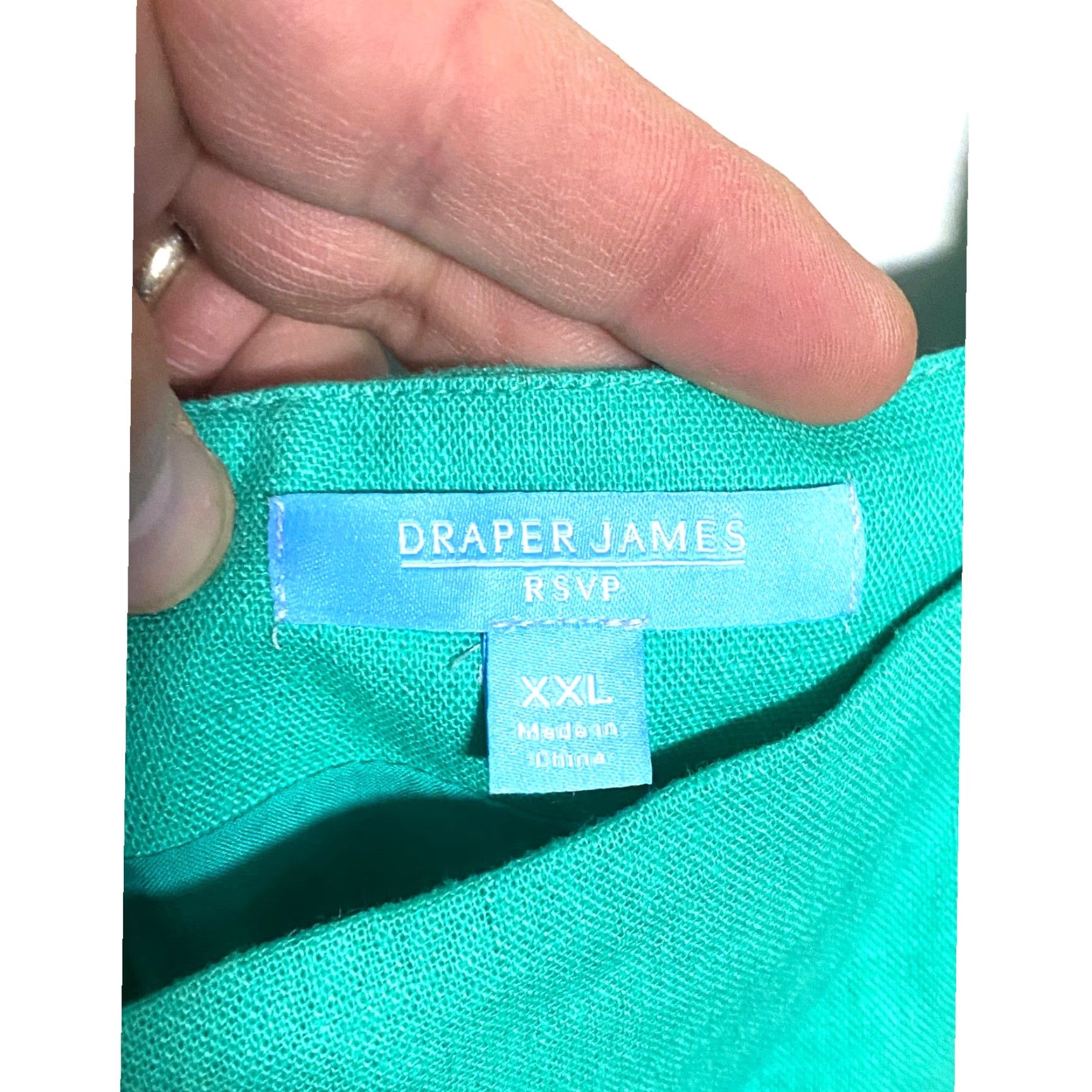 Vintage Draper James Square Neck Puff Sleeve Teal Dress Womens 2XL Classic Preppy Spring Mini Linen Rayon Lined Zip Back Gelend Size XXL / US 16-18 / IT 52-54 - 5 Thumbnail