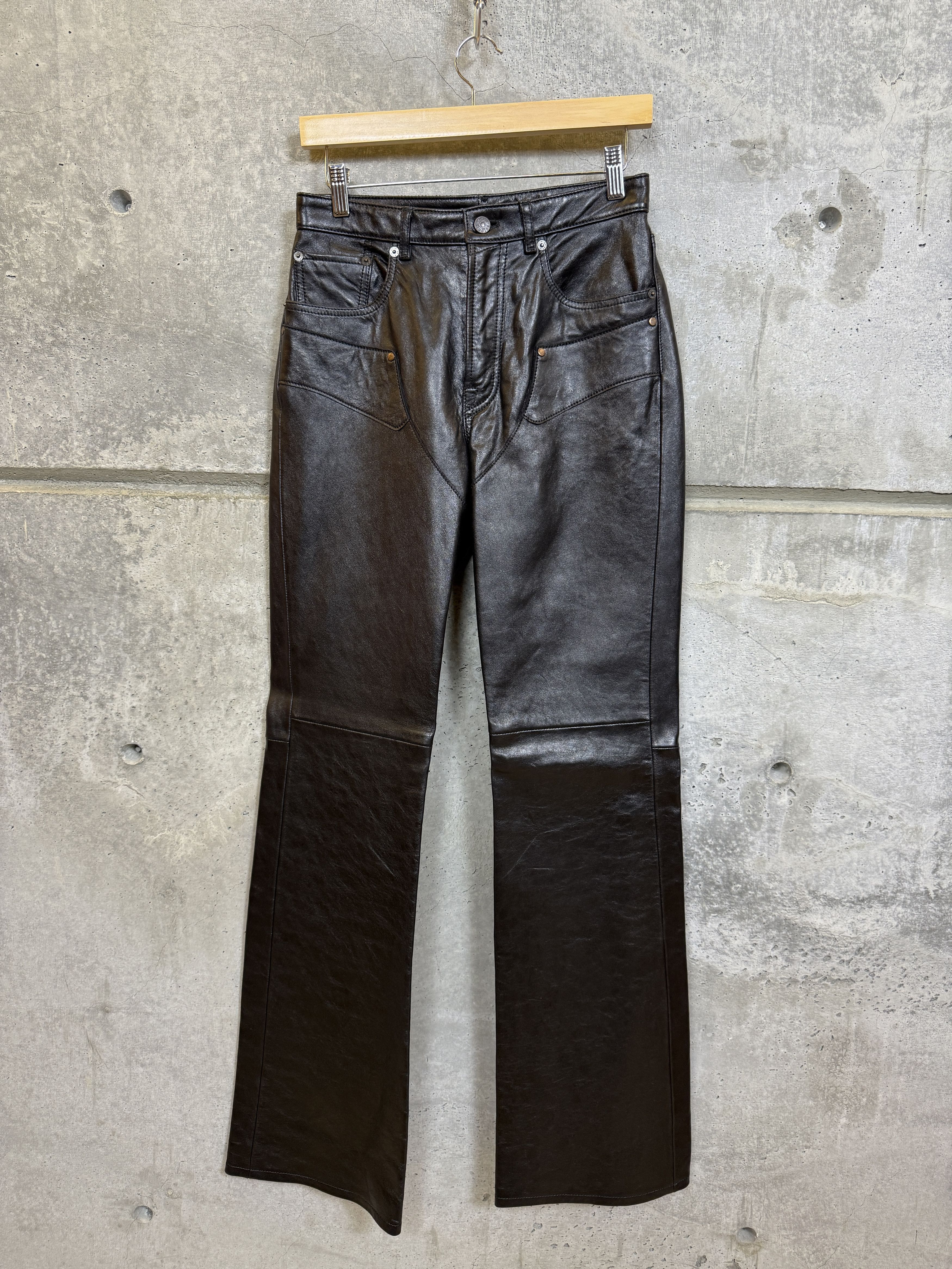 Acne Studios $1835 Acne Studios Paneled Leather Pants Size 27" / US 4 / IT 40 - 6 Thumbnail