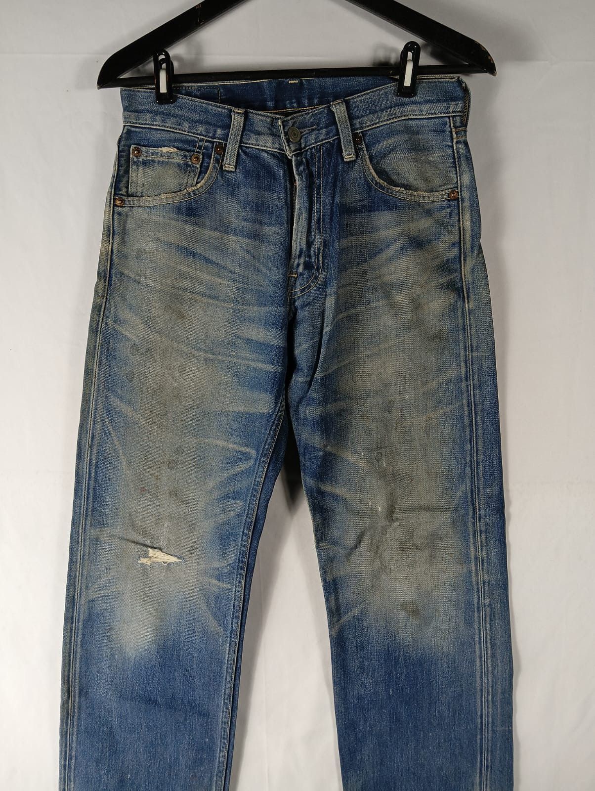 Levi's vintage Levis SelvAge 503 jeans distressed denim Size US 29 - 2 Thumbnail