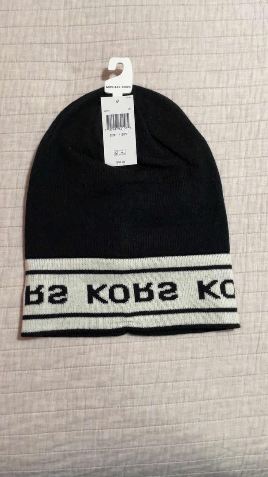 Michael Kors Black Michael Kors Logo Beanie Size ONE SIZE - 4 Thumbnail