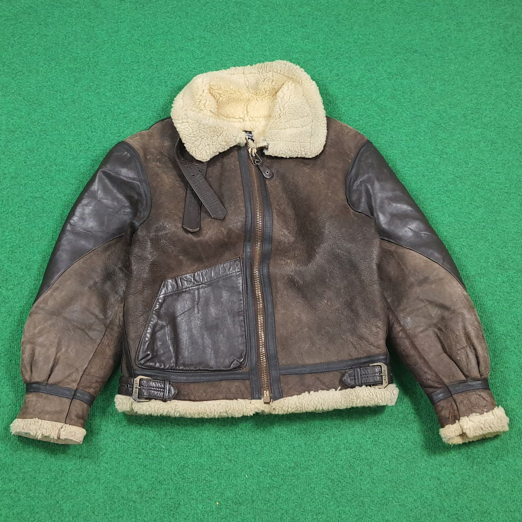 Avirex 90s Avirex Jacket Sheepskin Shearling Flight Leather C303N10 Size US M / EU 48-50 / 2 - 1 Thumbnail