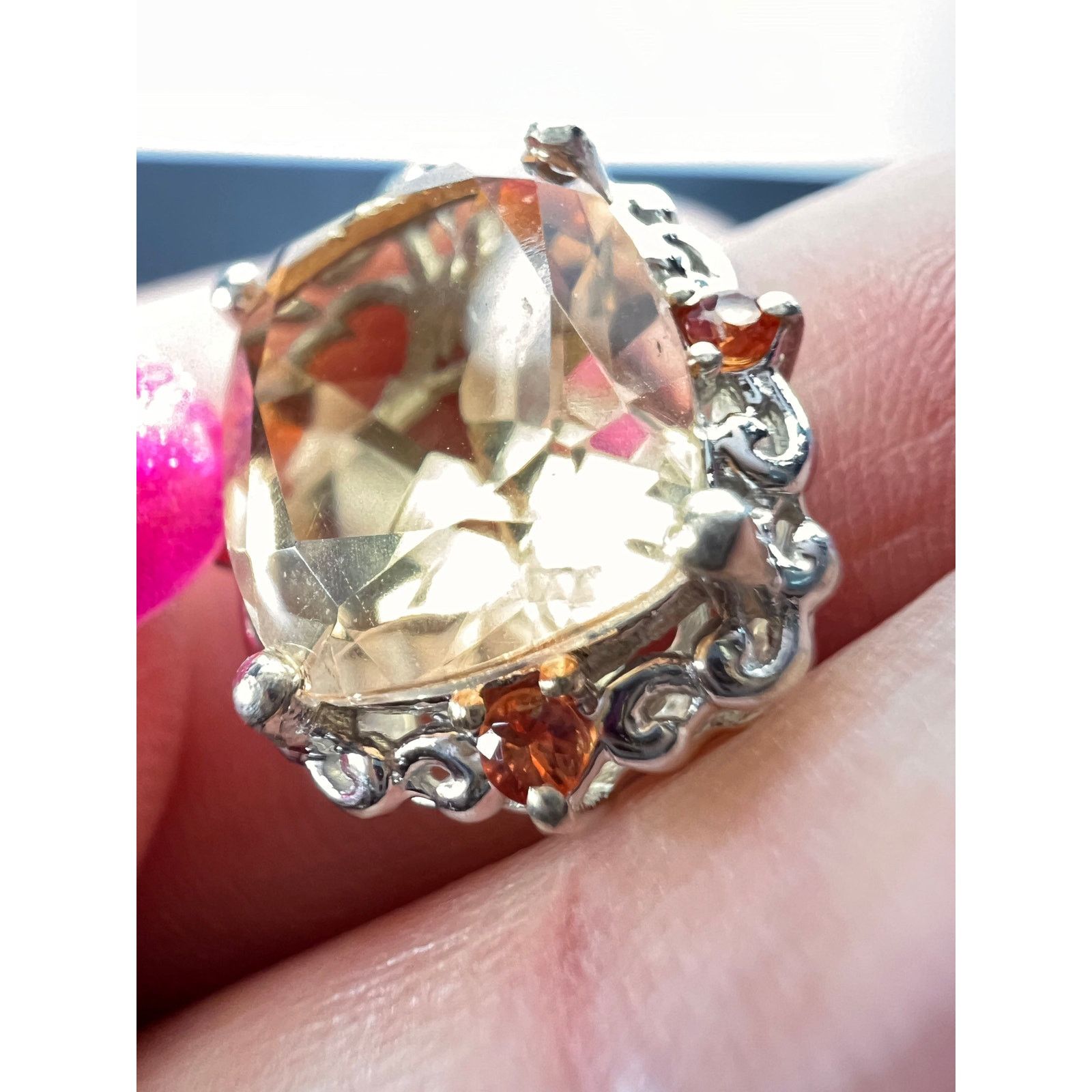 Other Morganite quartz and orange spinel sterling silver earrings Size ONE SIZE - 4 Thumbnail