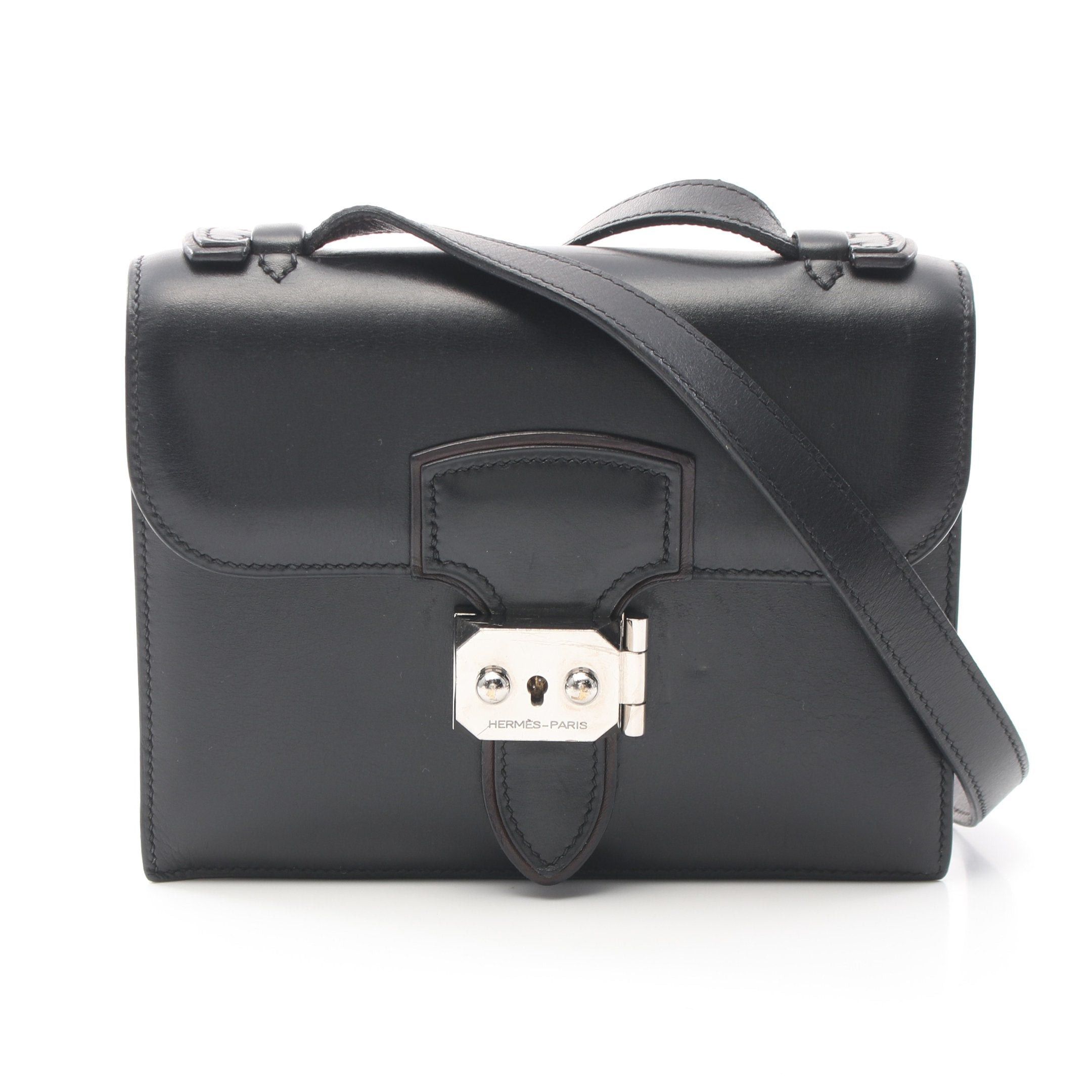 Hermes Hermes Shoulder Bag Box Calf Black Silver Hardware Stamp Size ONE SIZE - 1 Thumbnail