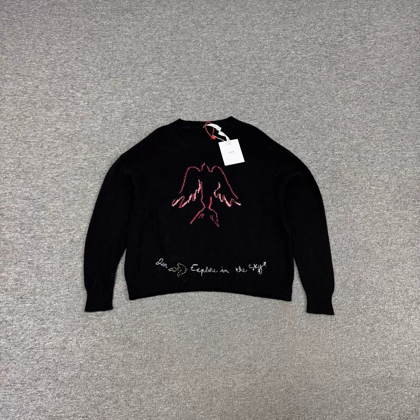 Dior Dior black pink peace dove embroidery cashmere sweater NWT Size M / US 6-8 / IT 42-44 - 1 Thumbnail
