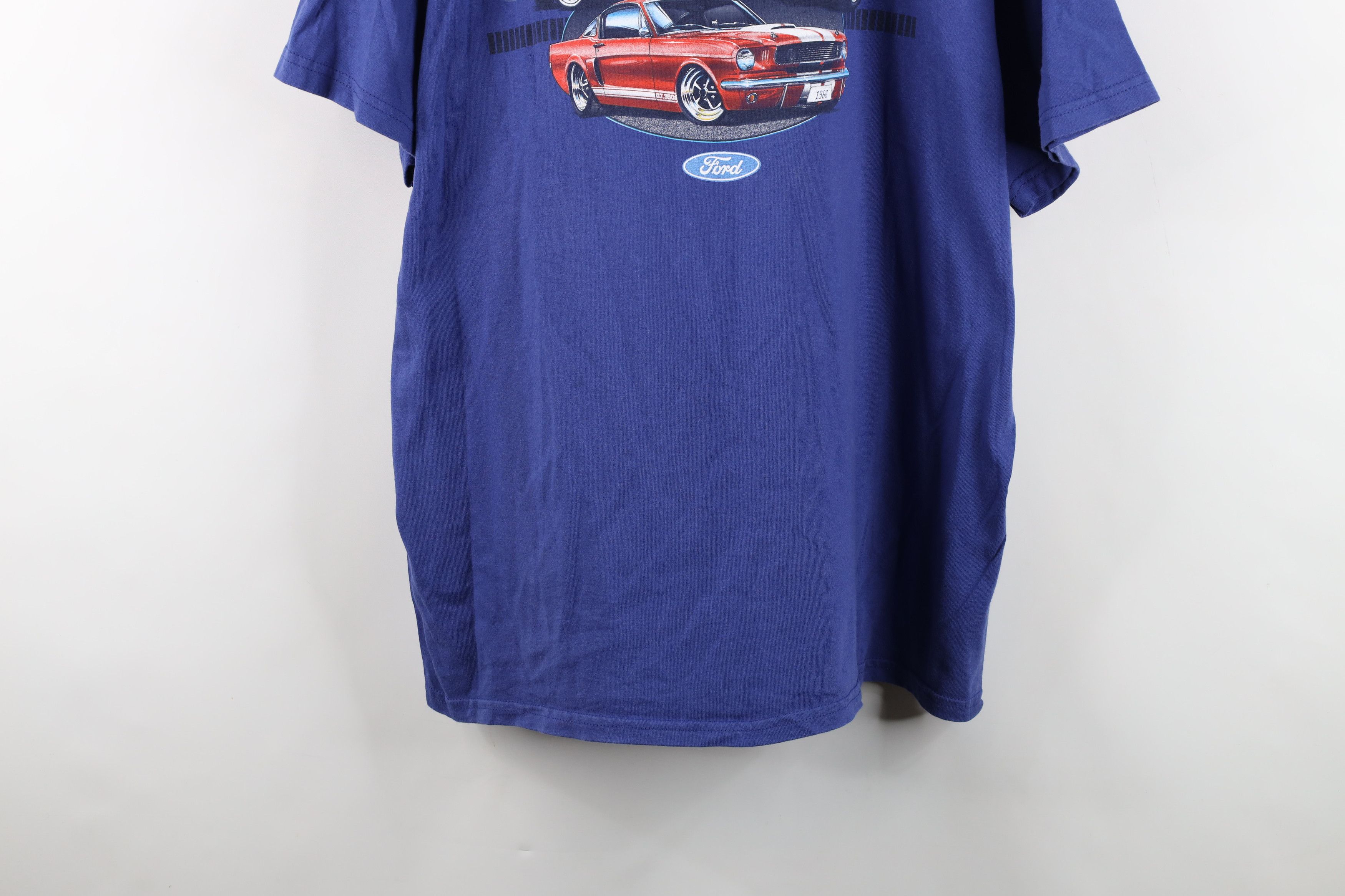 Vintage Vintage 90s Y2K Motor Co Mustang Muscle Car T-Shirt Blue Size US XL / EU 56 / 4 - 3 Thumbnail