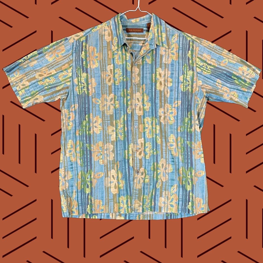 Tori Richard VINTAGE Tori Richard Shirt Mens Large Hawaiian Floral Cotton Button-Up Casual Summer Mens Size US L / EU 52-54 / 3 - 1 Thumbnail