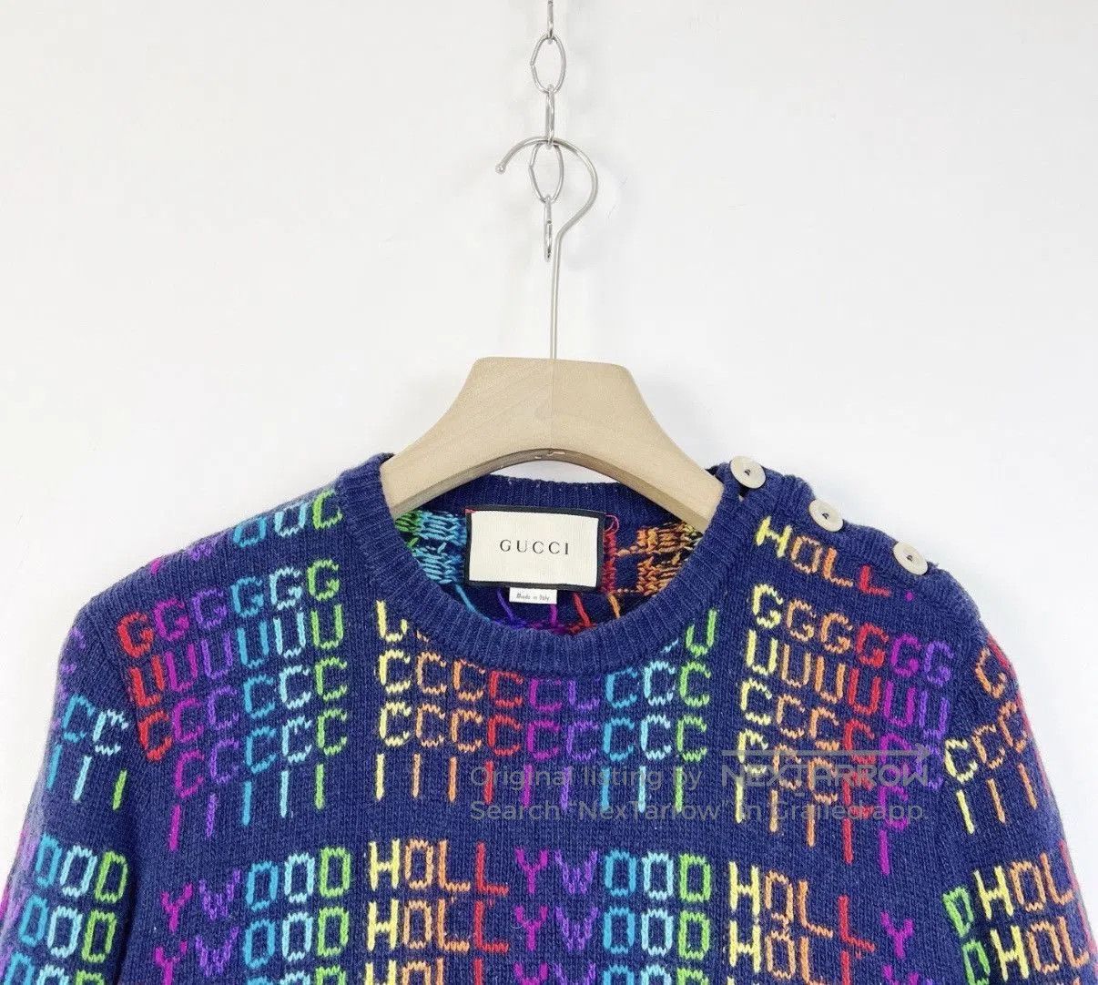 Gucci Blue XS Sweater with Colorful Pattern. Size US XS / EU 42 / 0 - 3 Thumbnail