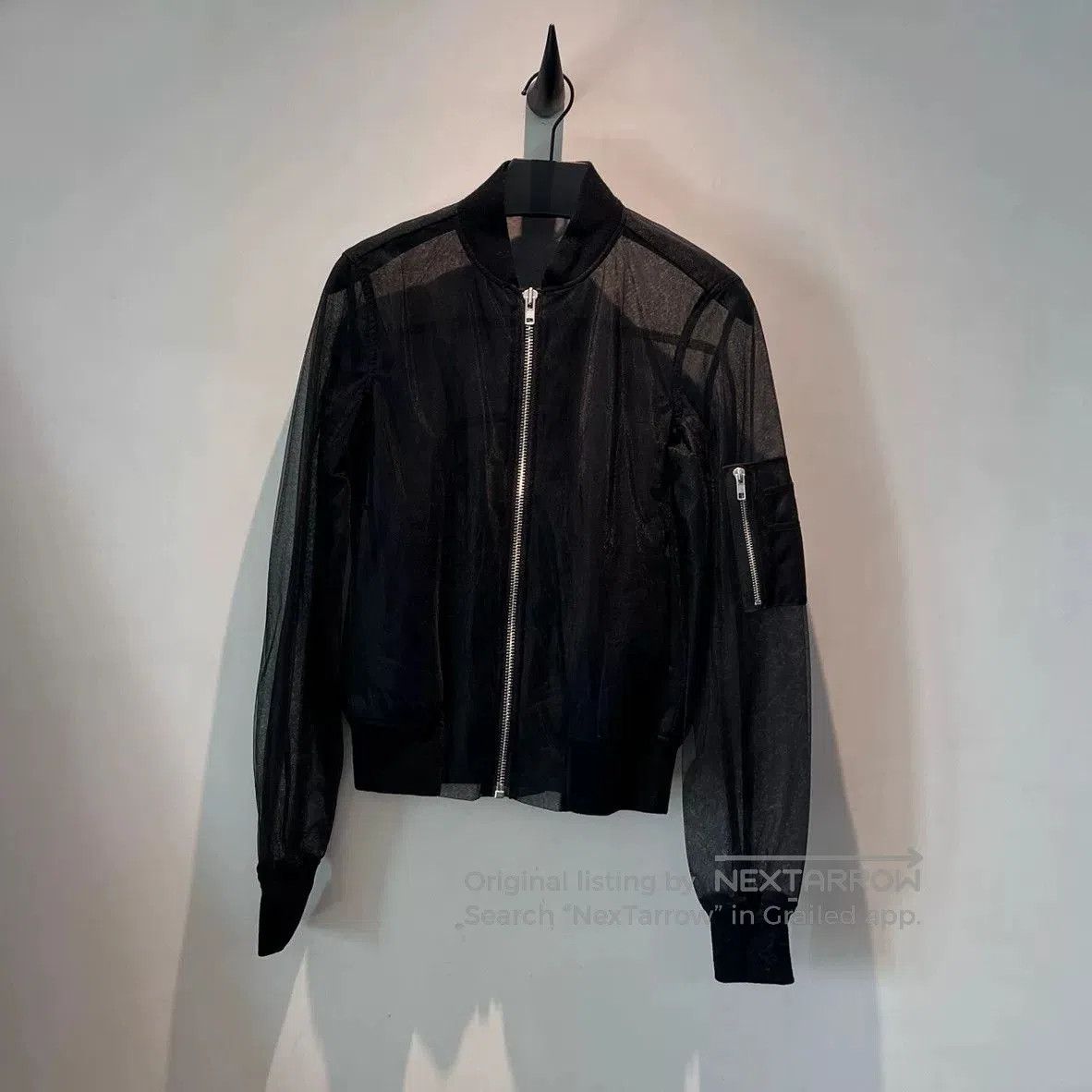 rick owens sheer mesh bomber jacket.