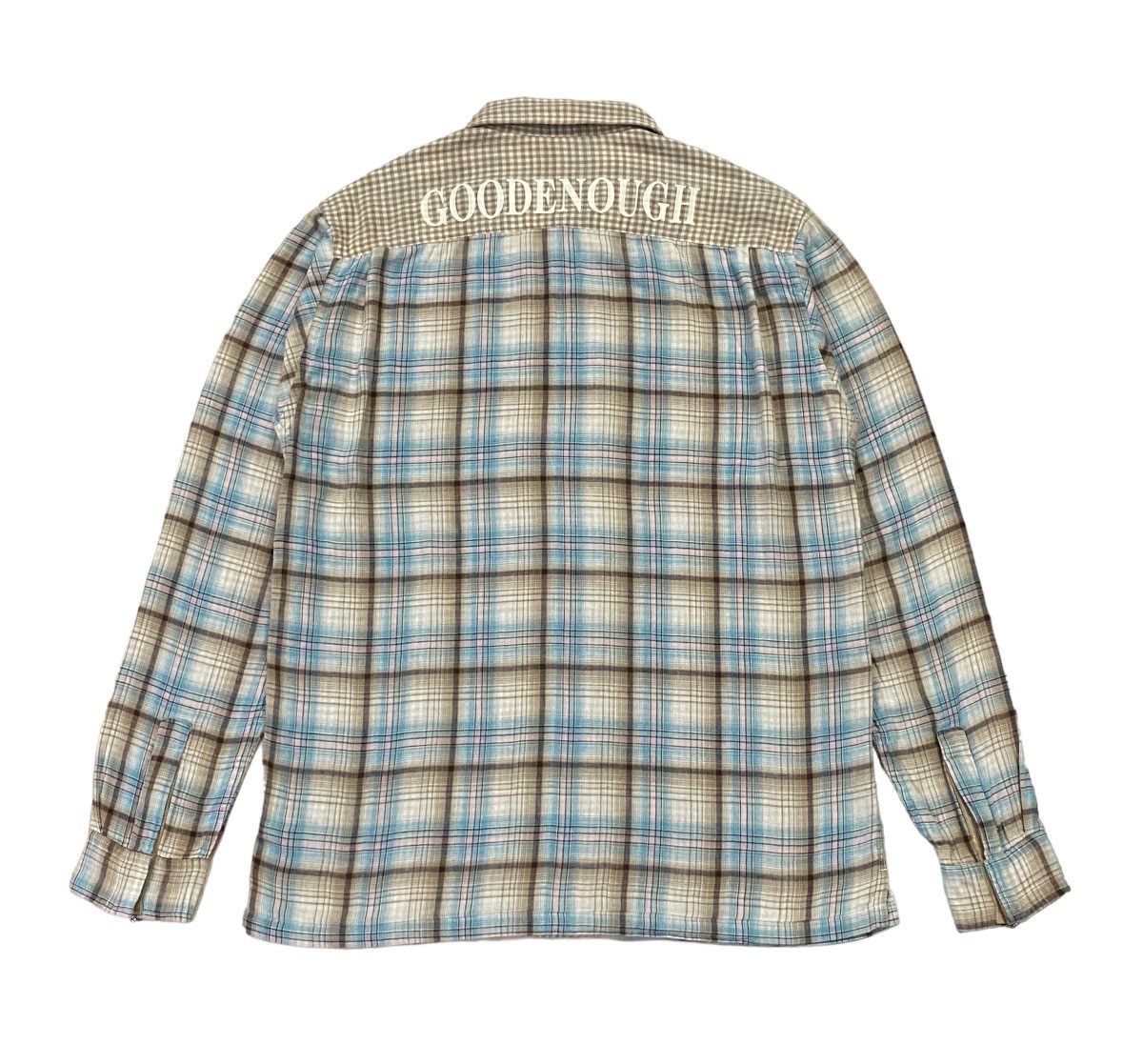 GOODENOUGH × Japanese Brand Goodenough Spellout Checked Shirt Button Ups Size US M / EU 48-50 / 2 - 3 Thumbnail