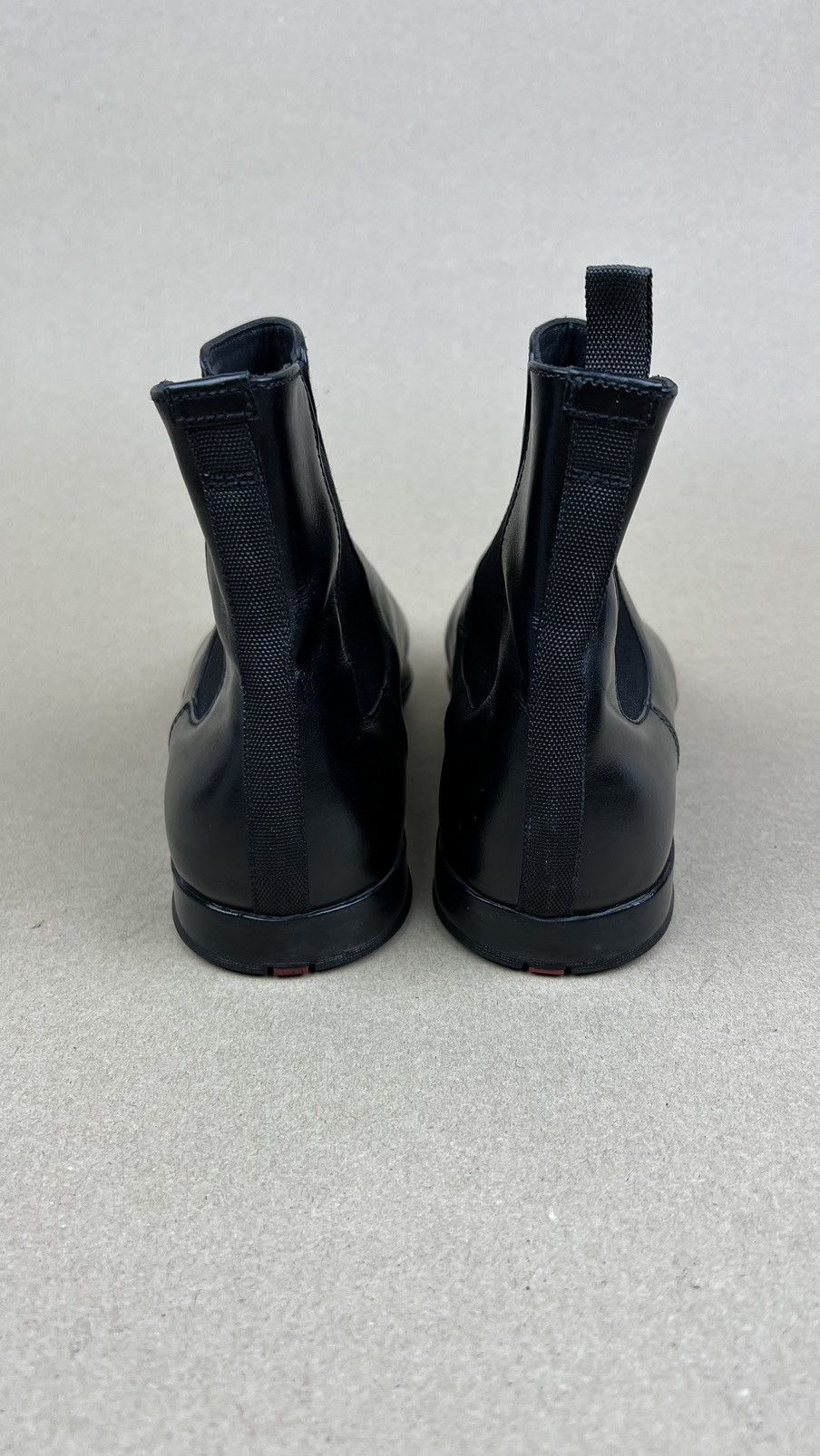Prada PRADA Boots Chelsea Leather Shoes Red Tab Black Men's Size US 7 / EU 40 - 6 Thumbnail