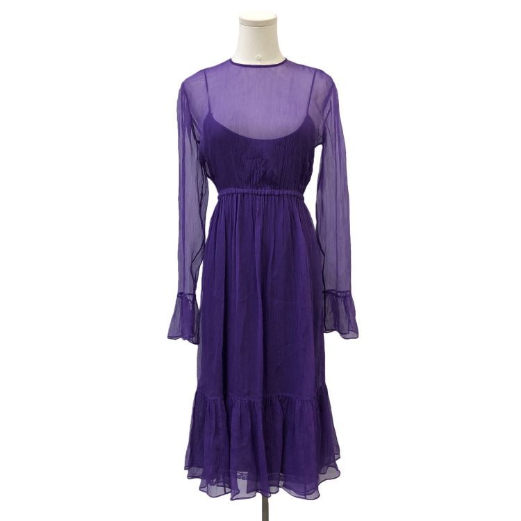 Gucci Gucci Purple Silk Midi Dress Size 40 Size S / US 4 / IT 40 - 1 Thumbnail