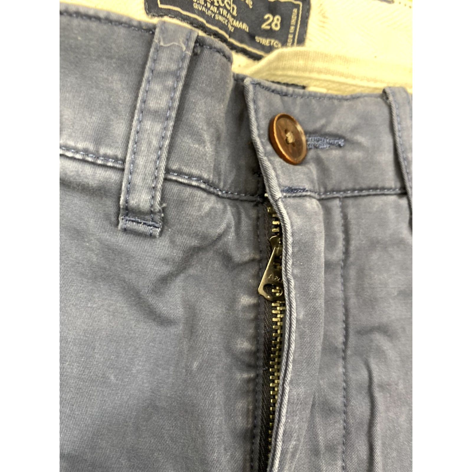 Abercrombie & Fitch Abercrombie & Fitch Mens Chino Shorts Regular Stretch Cotton Blue Sz 28 Flat Front Casual Front Zip Size US 28 / EU 44 - 4 Thumbnail