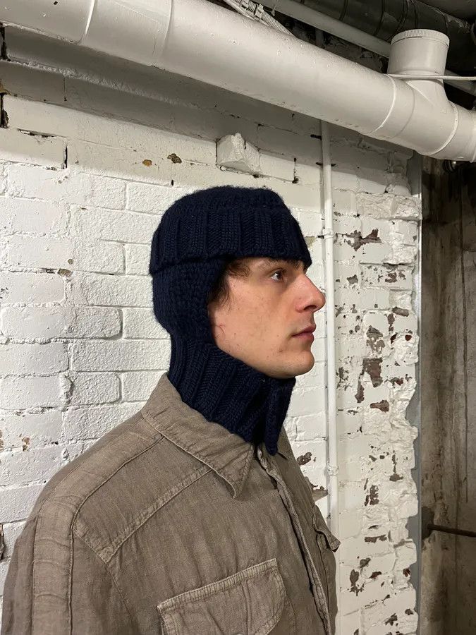 Dolce & Gabbana 2000s Dolce & Gabbana Navy Wool Hood Hat Size ONE SIZE - 2 Thumbnail