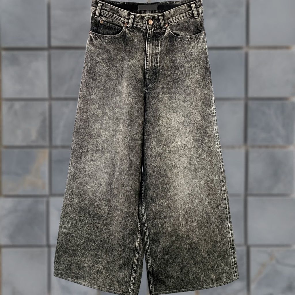 Celine CELINE Jeans Mens 29 Black Size Wash Denim Zip Fly Wide Leg Baggy Size US 29 - 1 Thumbnail