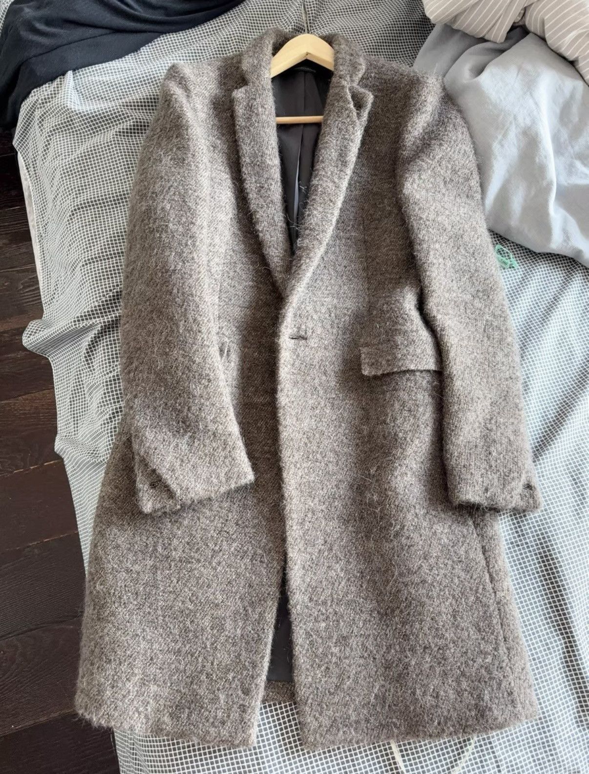 Japanese Brand NATSILKO Designer Brand Men's Brown Wool Avant-Garde Coat Size US S / EU 44-46 / 1 - 1 Thumbnail