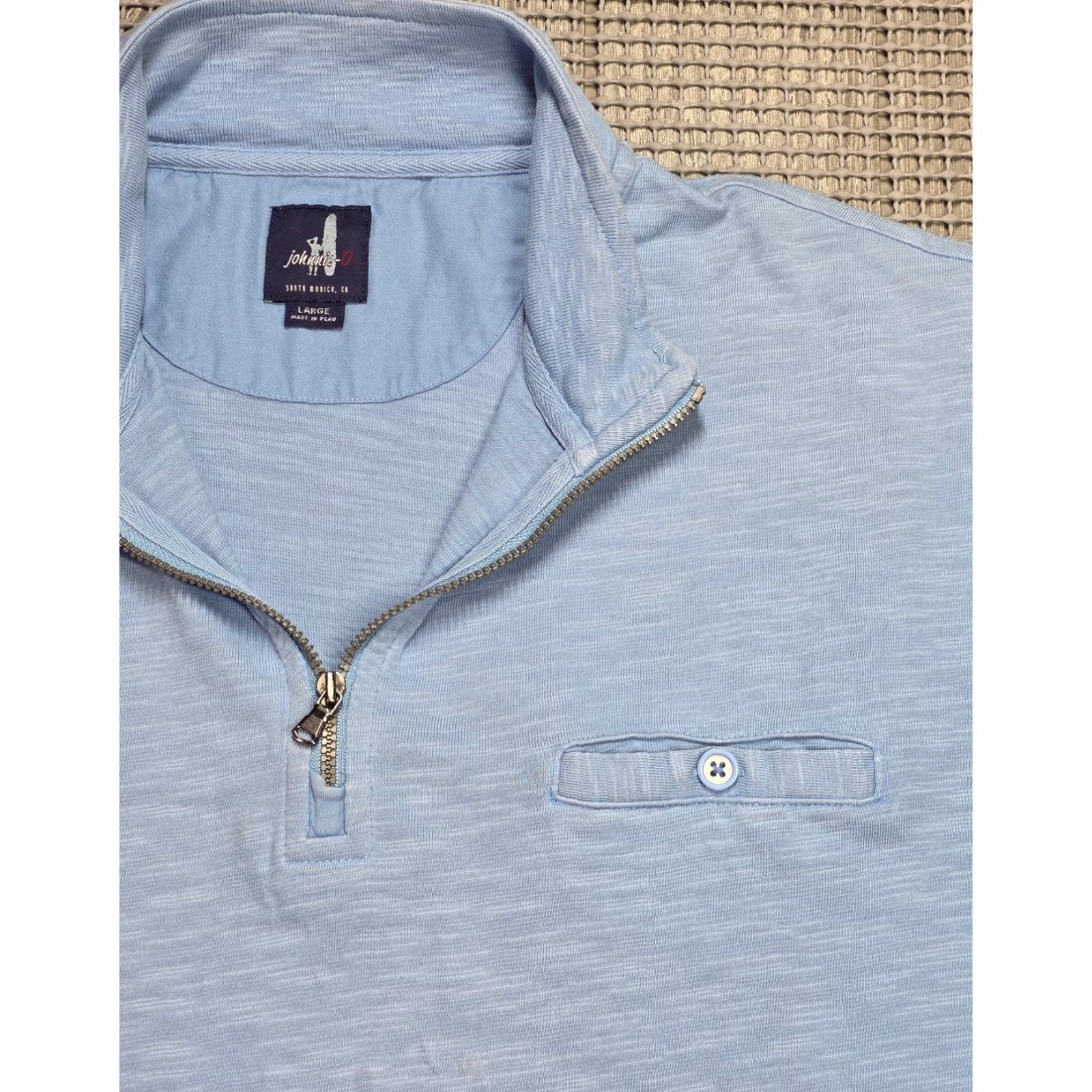 johnnie-O Johnnie-O Mens Keane 1/4 Zip Pullover Shirt Sweatshirt Golf Mock Neck Blue L Size US L / EU 52-54 / 3 - 3 Thumbnail