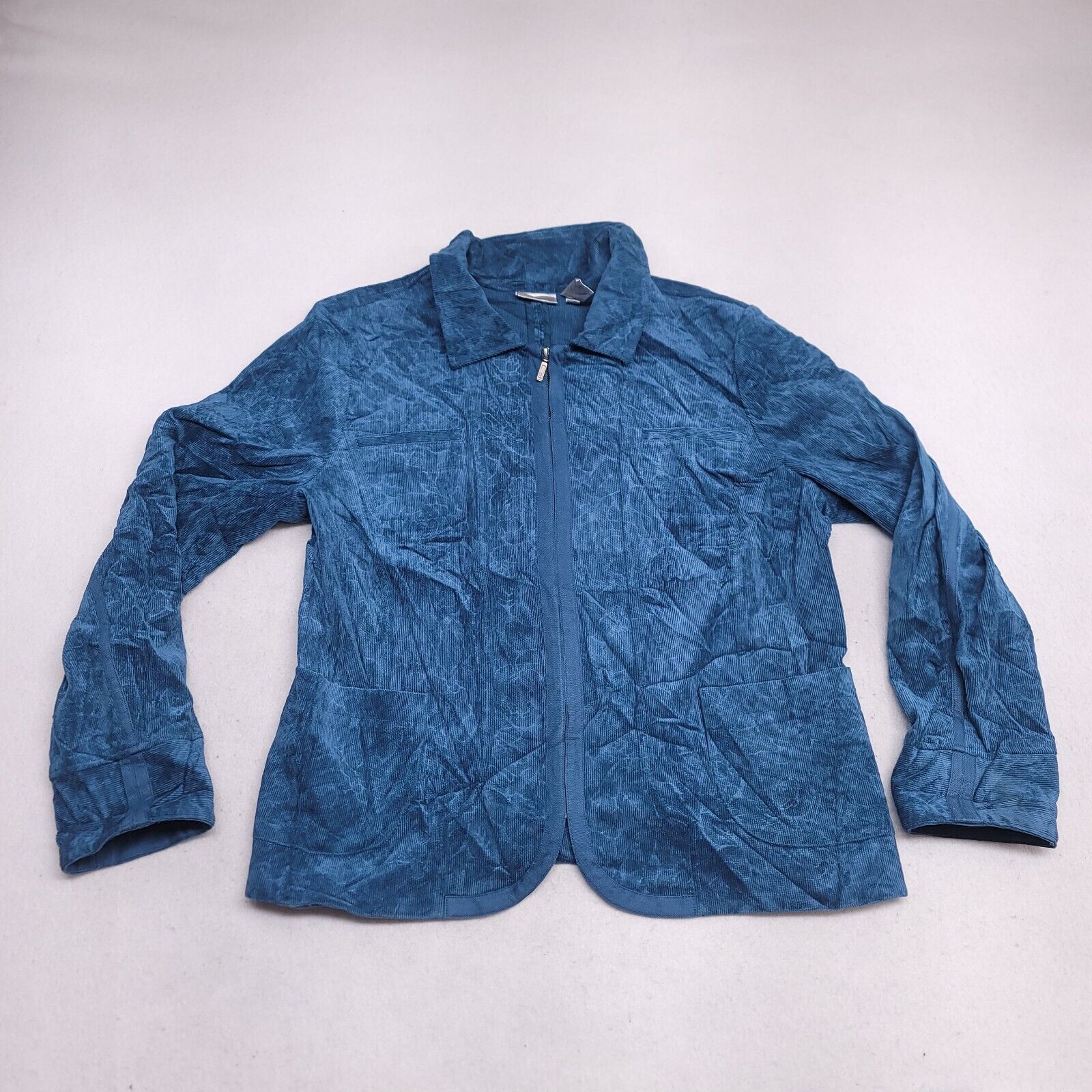 Chicos Chicos Casual Long Sleeve Zip Up Jacket Womens Size 2 Blue Size XS / US 0-2 / IT 36-38 - 2 Thumbnail