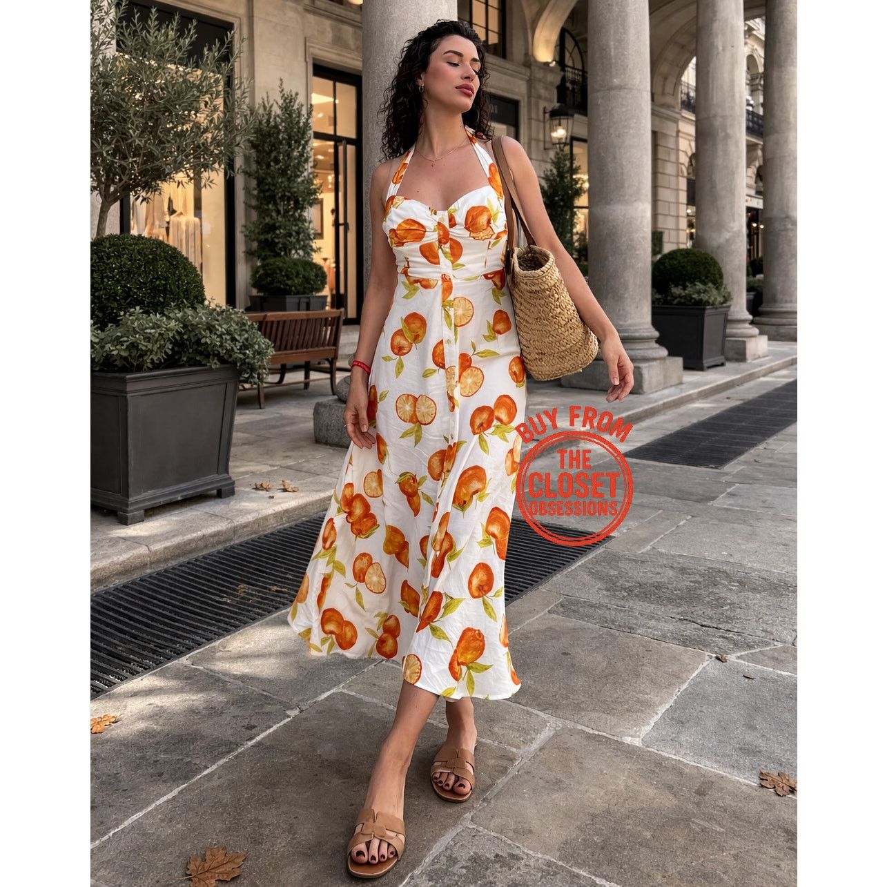 zara fruit print midi dress ZARA ALL SIZES WOMAN FRUIT PRINTED MIDI DRESS : 8783/177 NWT