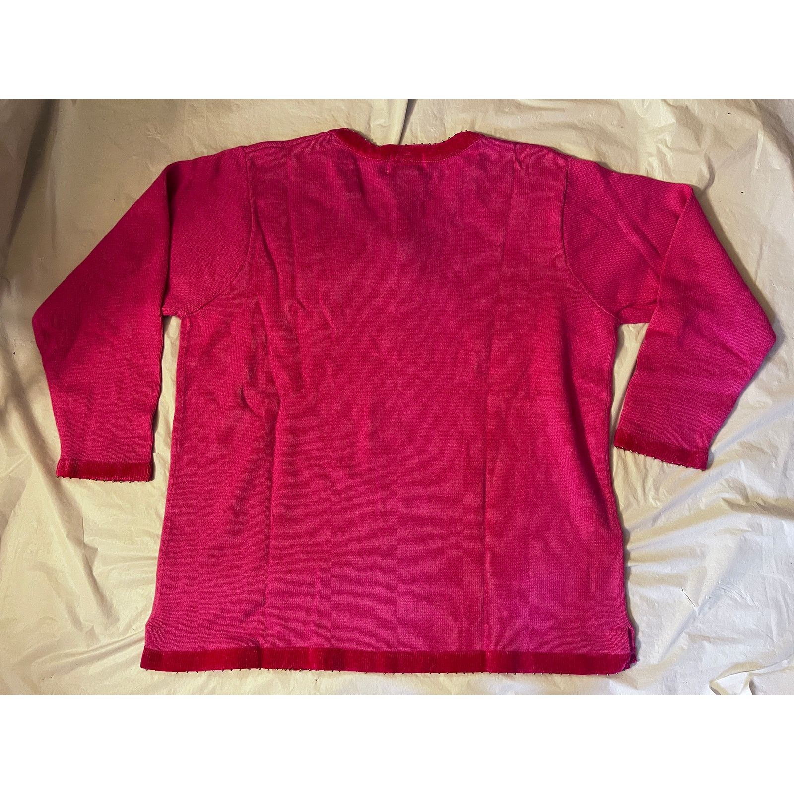Other Vintage Quacker Factory Pink Snowman V-Neck Sweater - 1X Size XL / US 12-14 / IT 48-50 - 16 Thumbnail