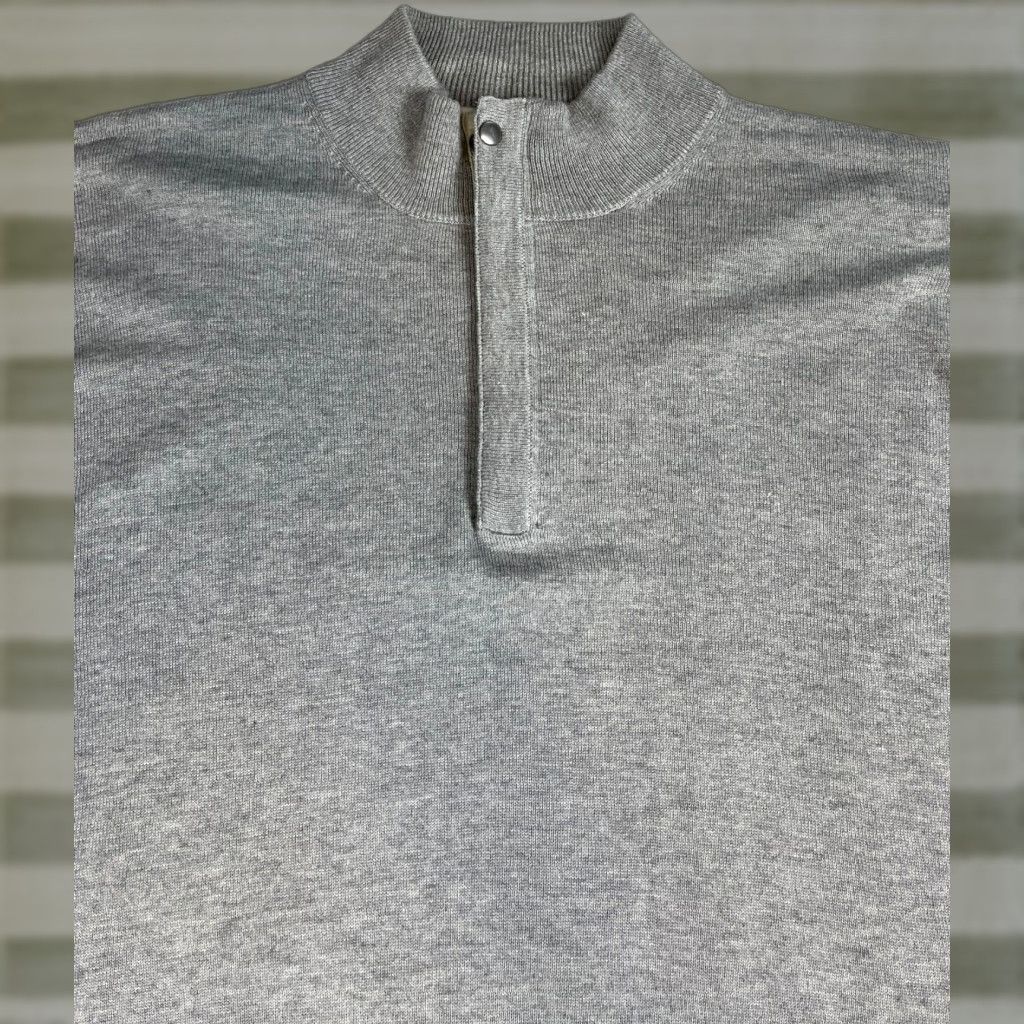 Peter Millar Peter Millar 1/4 Zip Mock Neck Sweater Knit 2XL Silk Blend Gray Mens Pullover Regular VINTAGE Size US XXL / EU 58 / 5 - 1 Thumbnail