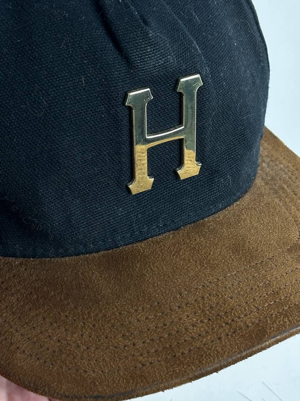 Huf × Vintage Vintage HUF Cap Suede Brim Hat Brown Made in USA Size ONE SIZE - 5 Thumbnail